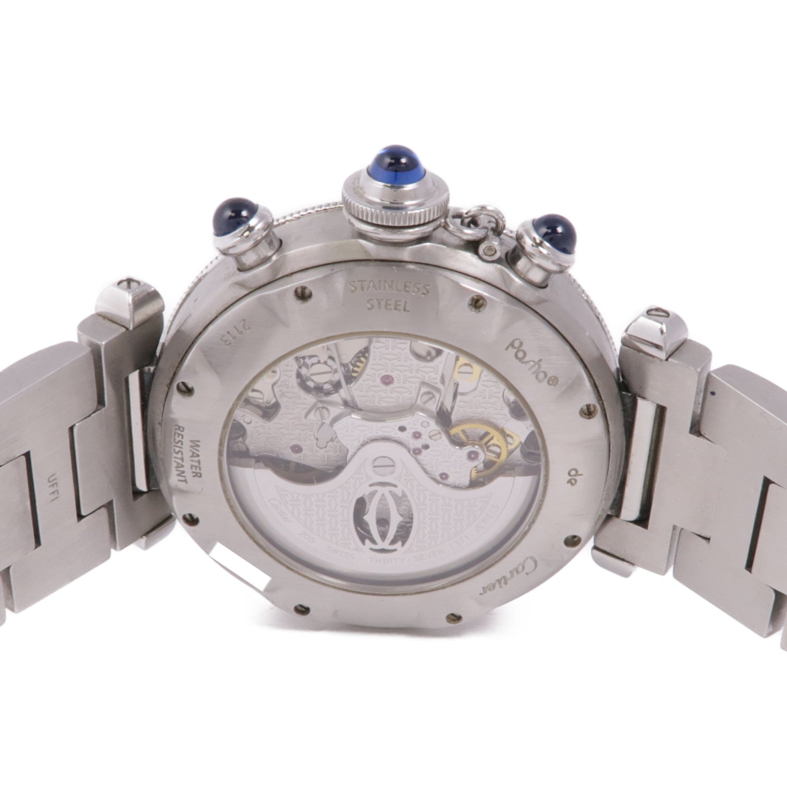 CARTIER Pasha 38mm W31030H3 Automatic Watch Stainless Steel White
