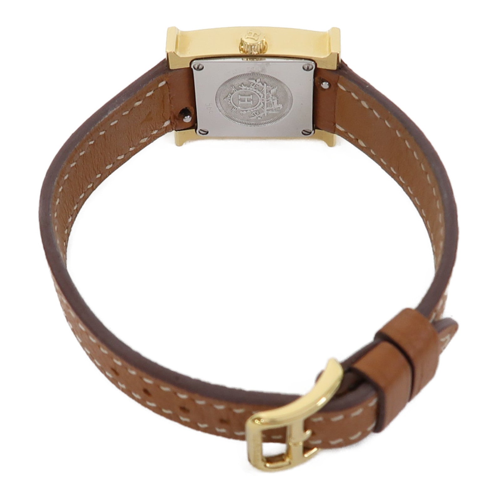 HERMES Heure H不鏽鋼手錶石英機芯白色