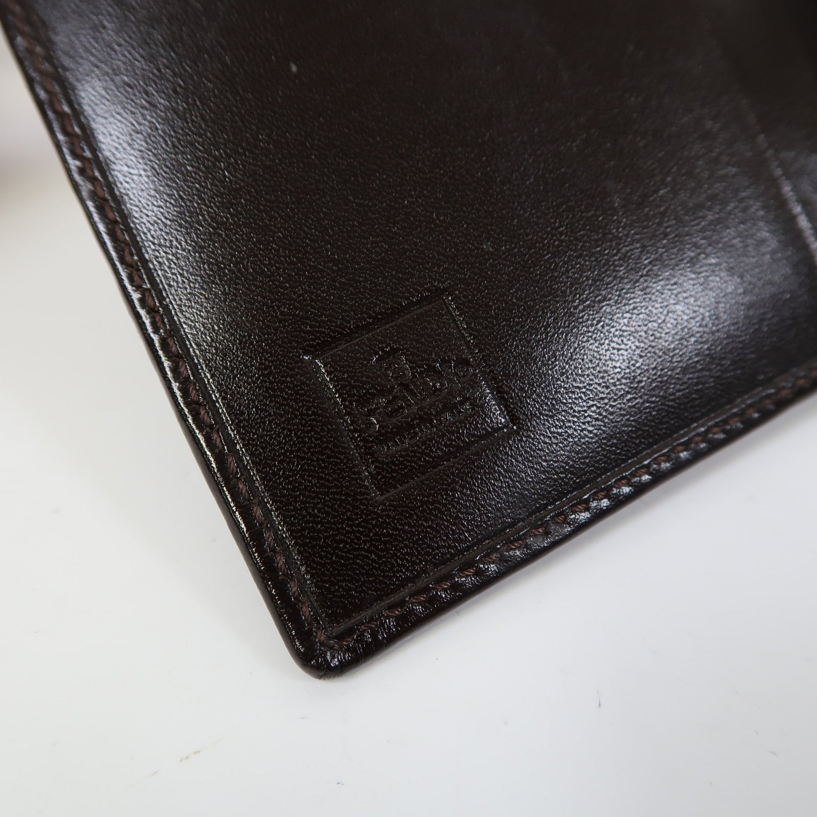 FENDI 帆布/皮革Wallet銀扣錢包啡色