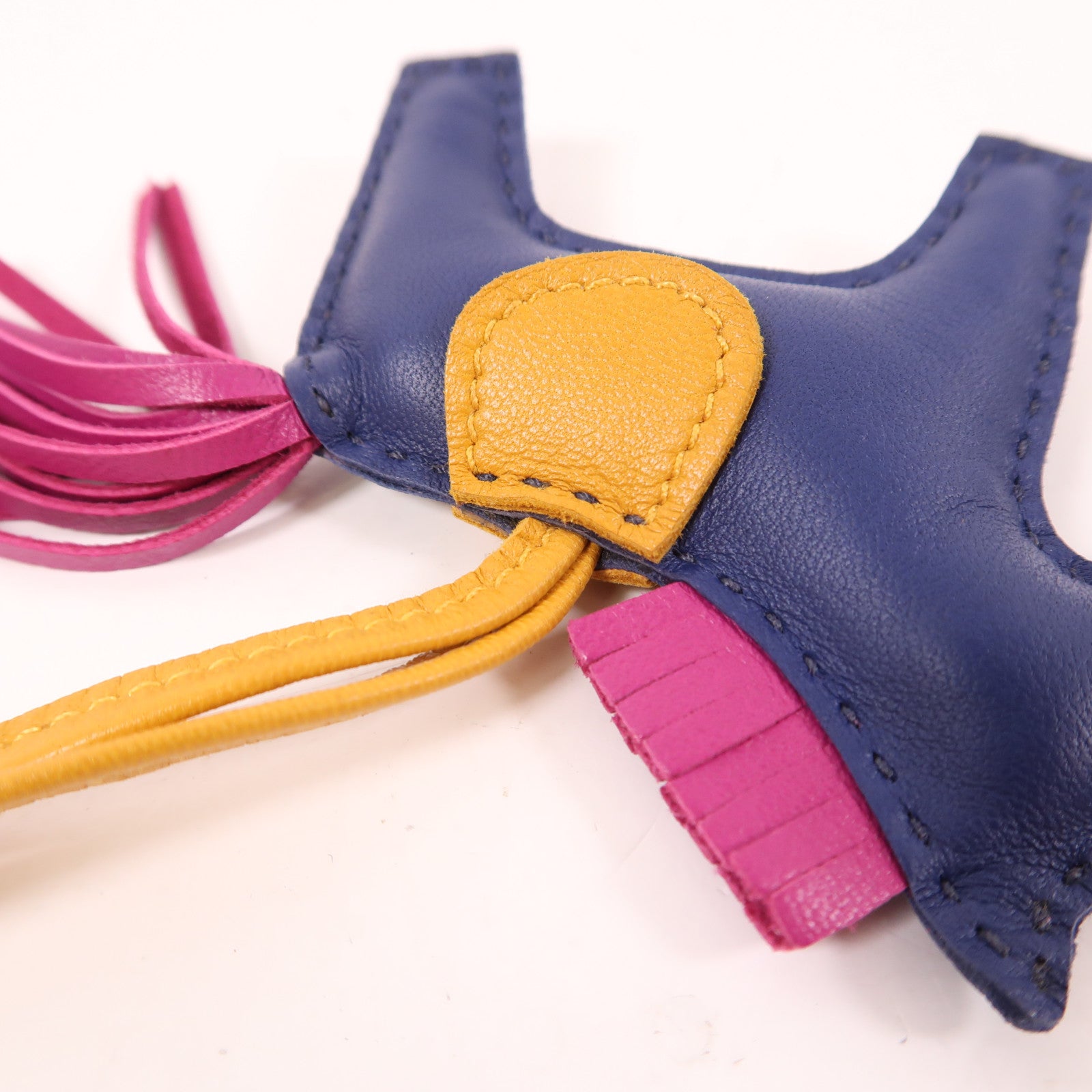 HERMES Rodeo PM Charm Milo Leather Navy/Purple