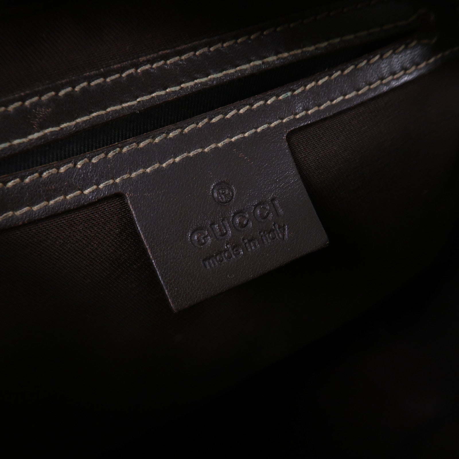 GUCCI 【激減優惠】塗層帆布Shoulder Bag金扣啡色