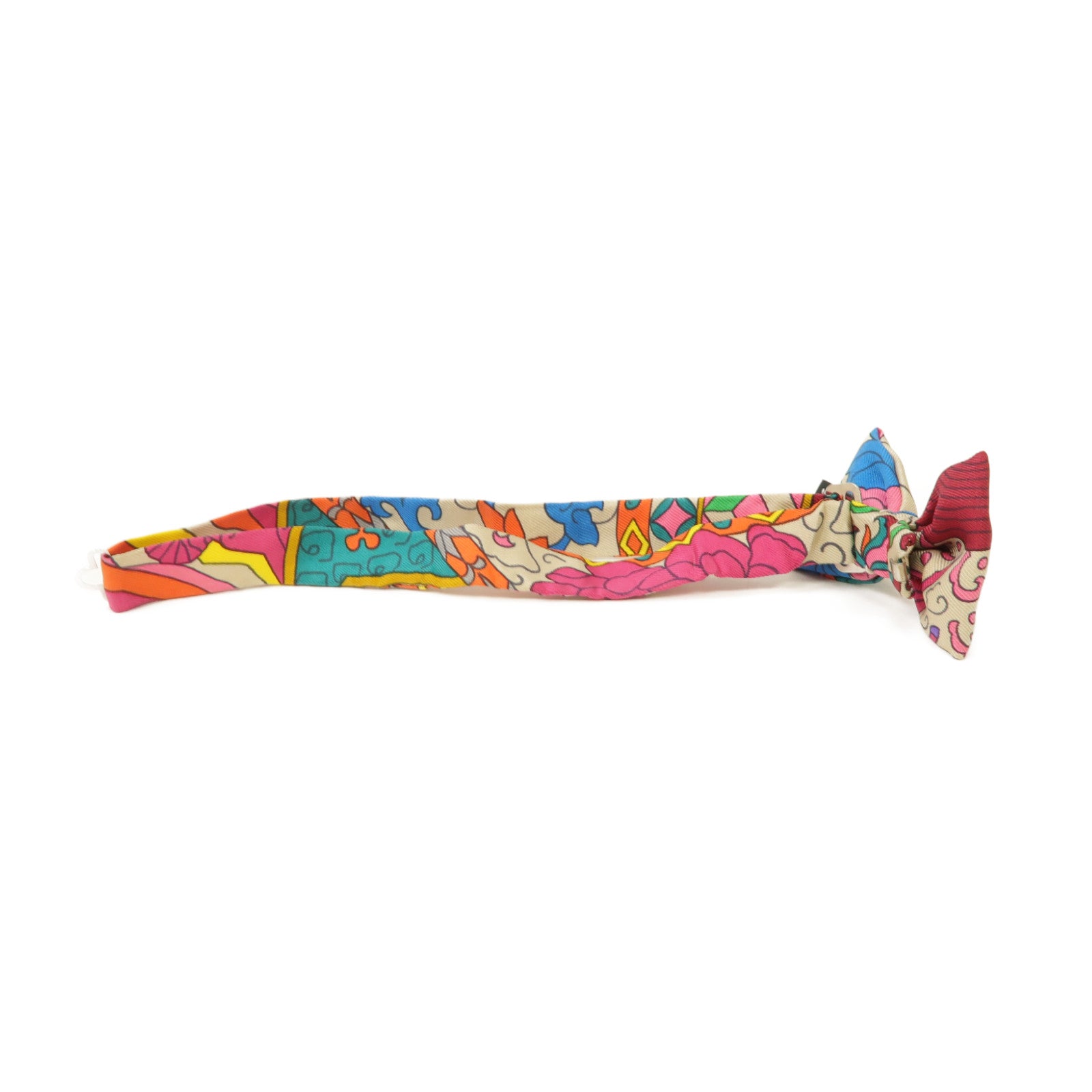 HERMES 絲質Noeud Papillon Bow Tie銀扣領結彩色