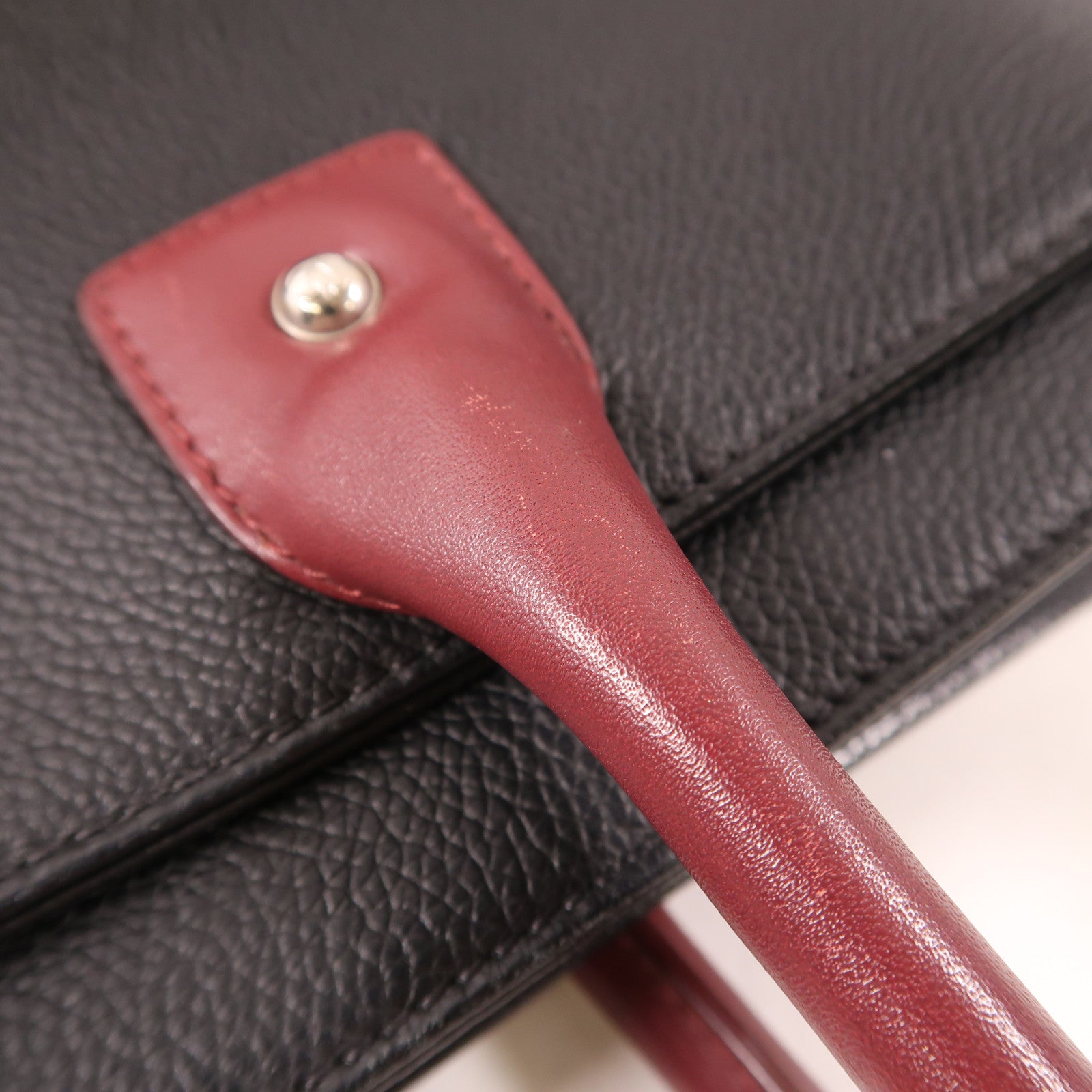 CHANEL CC SHW 2 Way Shoulder Bag Handbag Calfskin Black Red