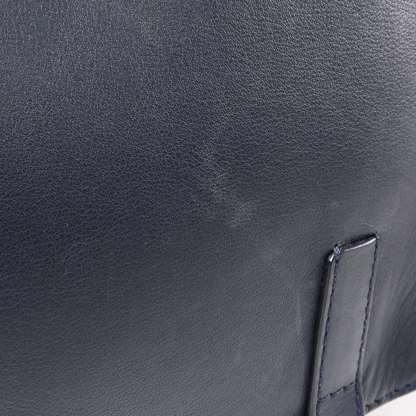 LOEWE 牛皮皮革Military Messenger銀扣肩背袋深藍色