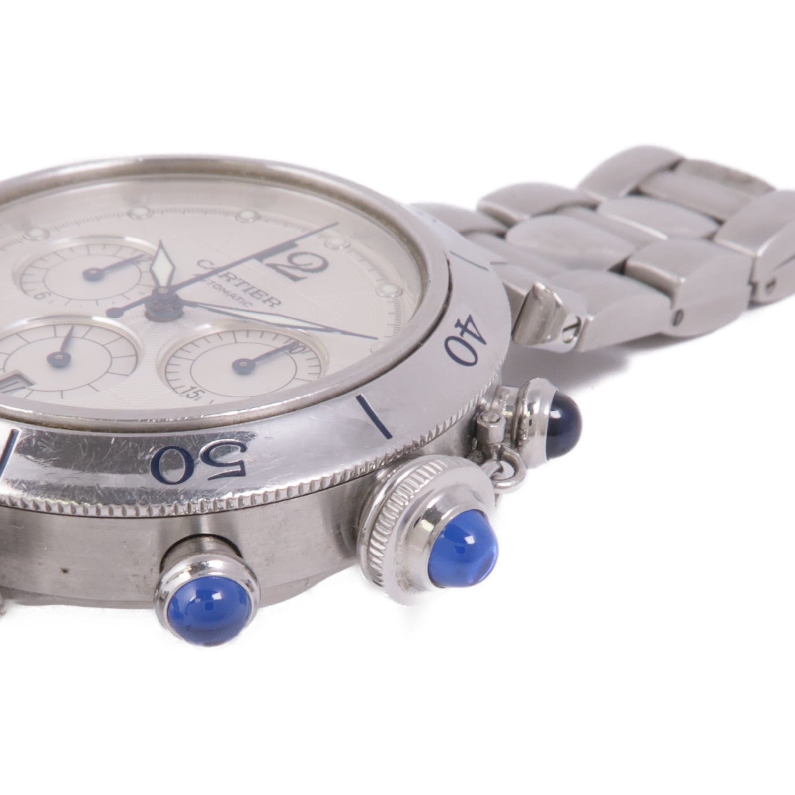 CARTIER Pasha 38mm W31030H3 Automatic Watch Stainless Steel White