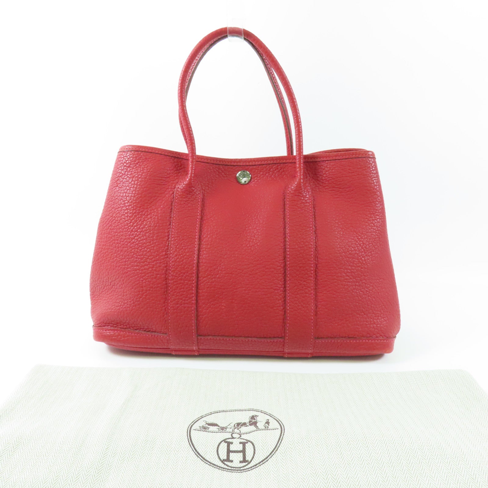 HERMES Negonda Garden Party TPM銀扣手挽袋Q5 Rouge Casaque