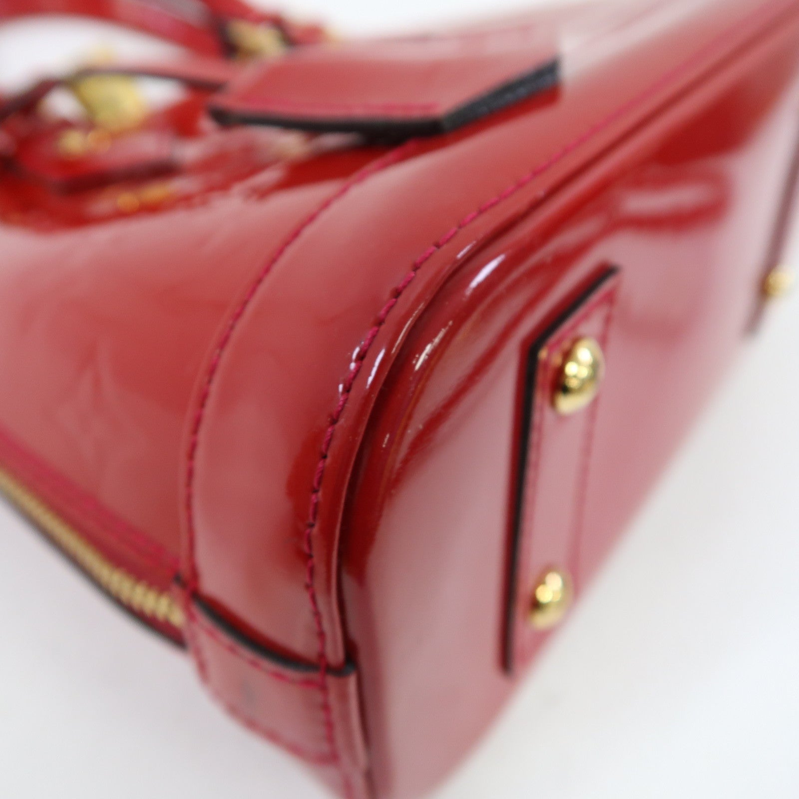 LOUIS VUITTON Vernis Alma BB金扣手挽肩背兩用袋紅色