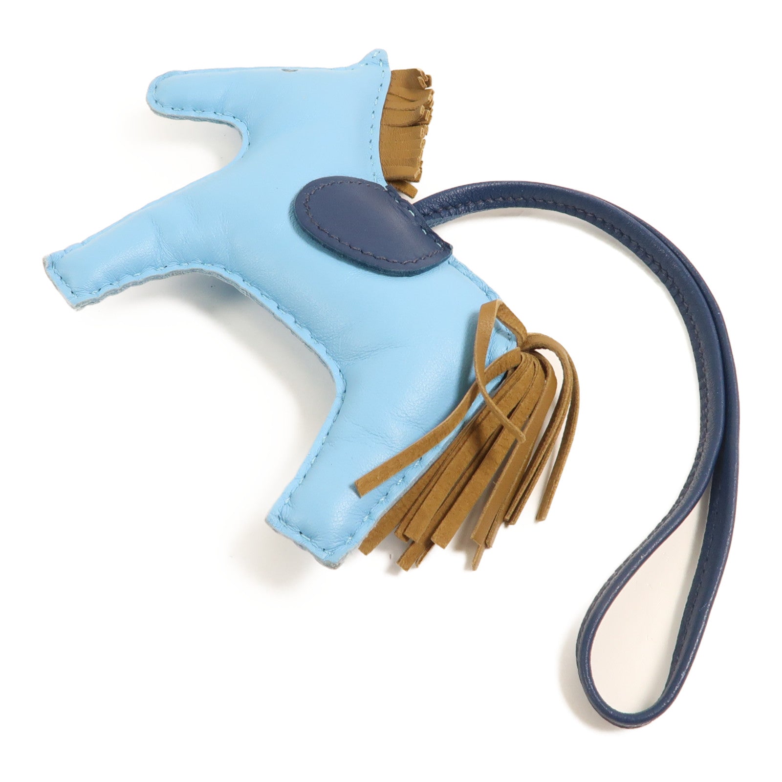 HERMES 【激減優惠】Swift皮革Rodeo MM掛飾藍色