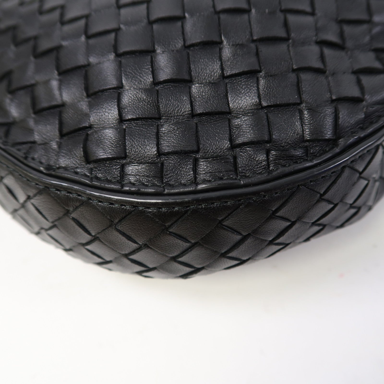 BOTTEGA VENETA 織紋羊皮皮革Shoulder Bag肩背袋黑色