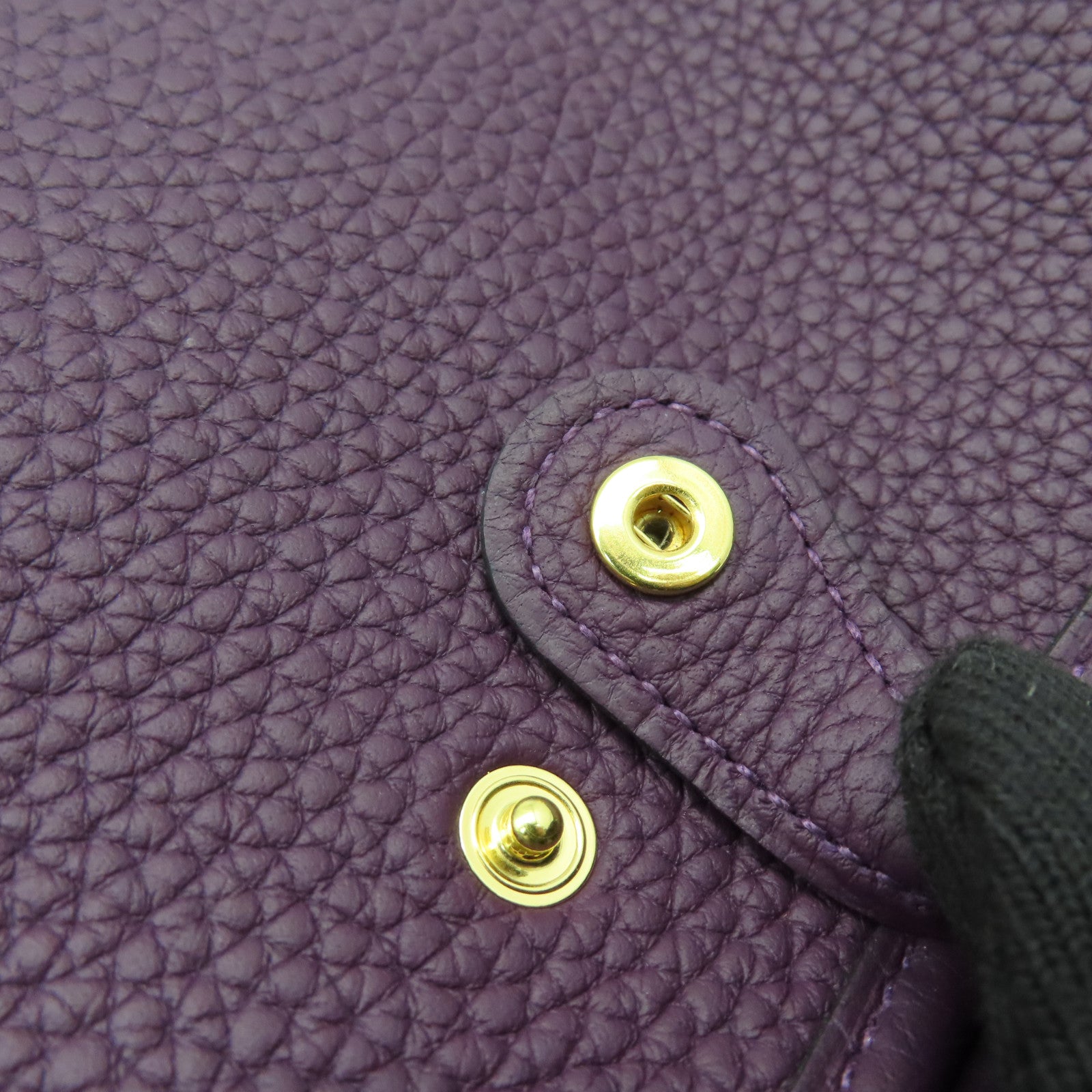 HERMES 【激減優惠】Clemence皮革Evelyne TPM Shoulder Bag金扣肩背袋Cassis/Rouge Grenat/黑加侖子色/石榴紅