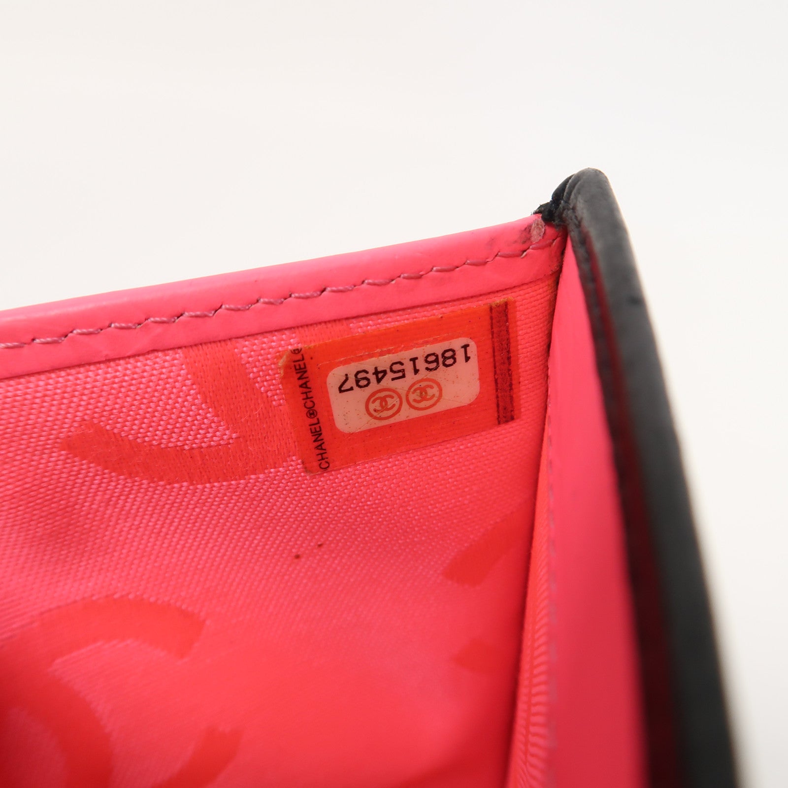 CHANEL 菱格牛皮皮革Cambon Line Wallet銀扣錢包黑色