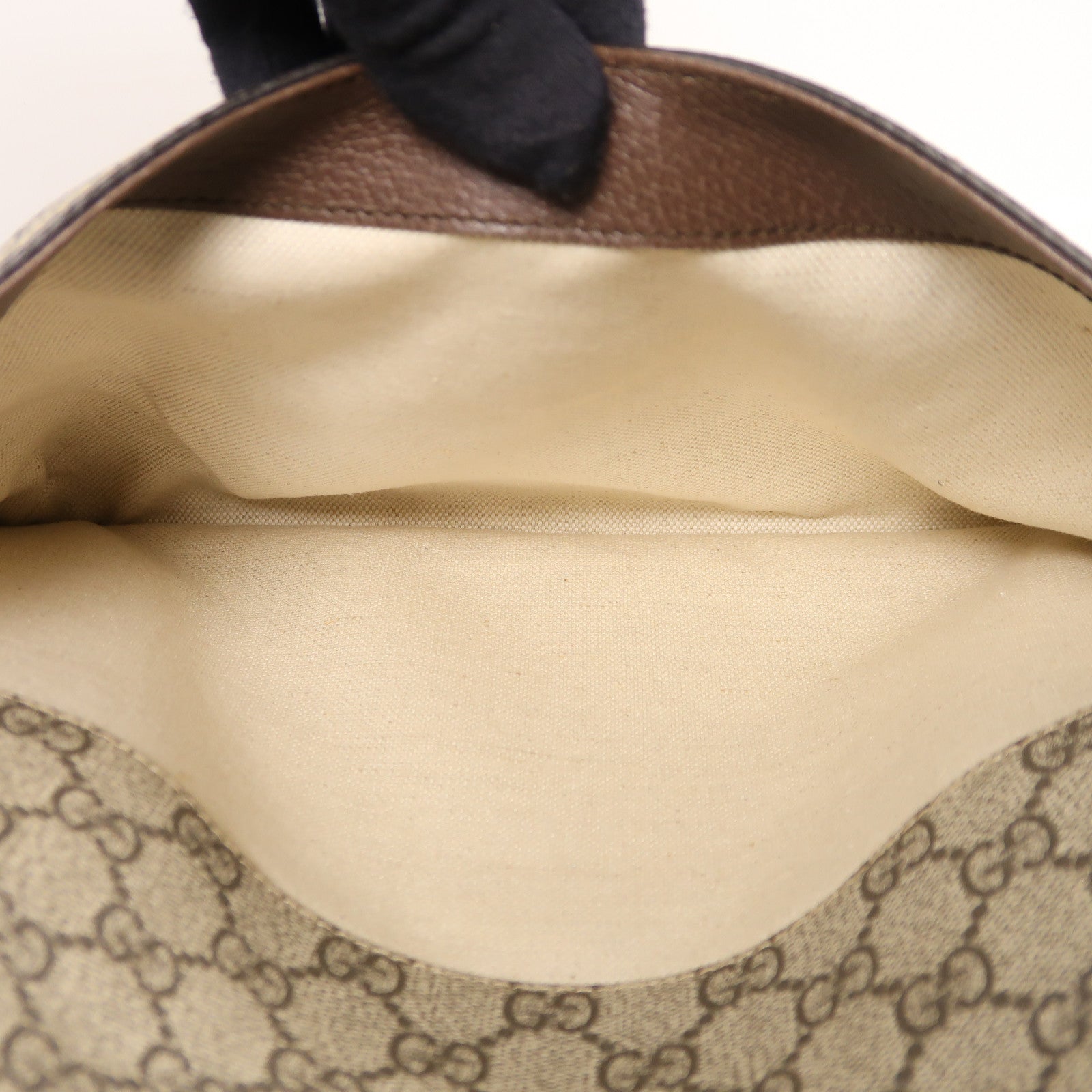 GUCCI GG GHW Shoulder Bag Painted Canvas Brown