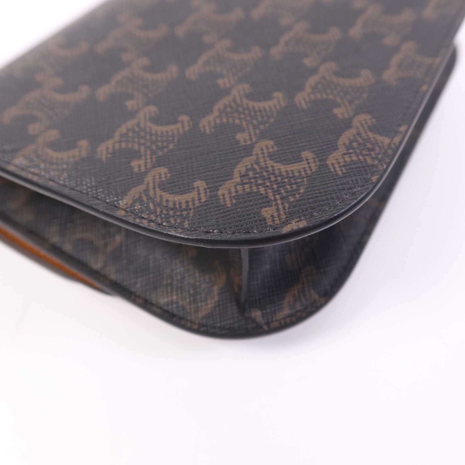 CELINE 塗層帆布Duo Wallet On Strap金扣肩背袋