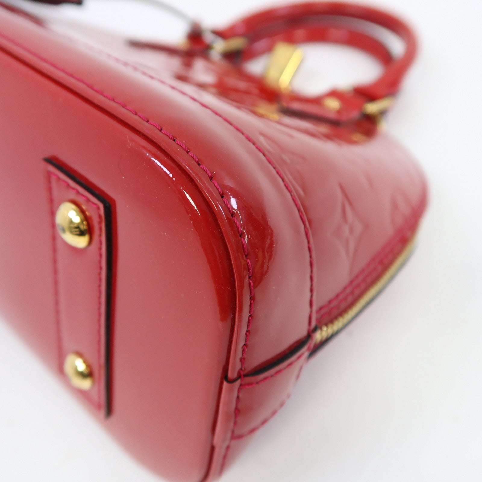 LOUIS VUITTON Vernis Alma BB金扣手挽肩背兩用袋紅色