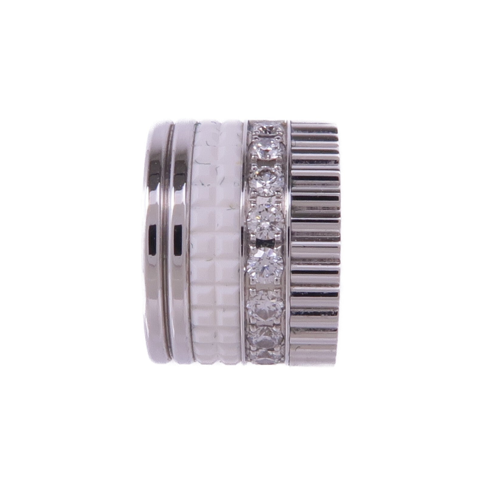 Boucheron 18K白金Single Clip Earring Quatre Double White鑽石耳環