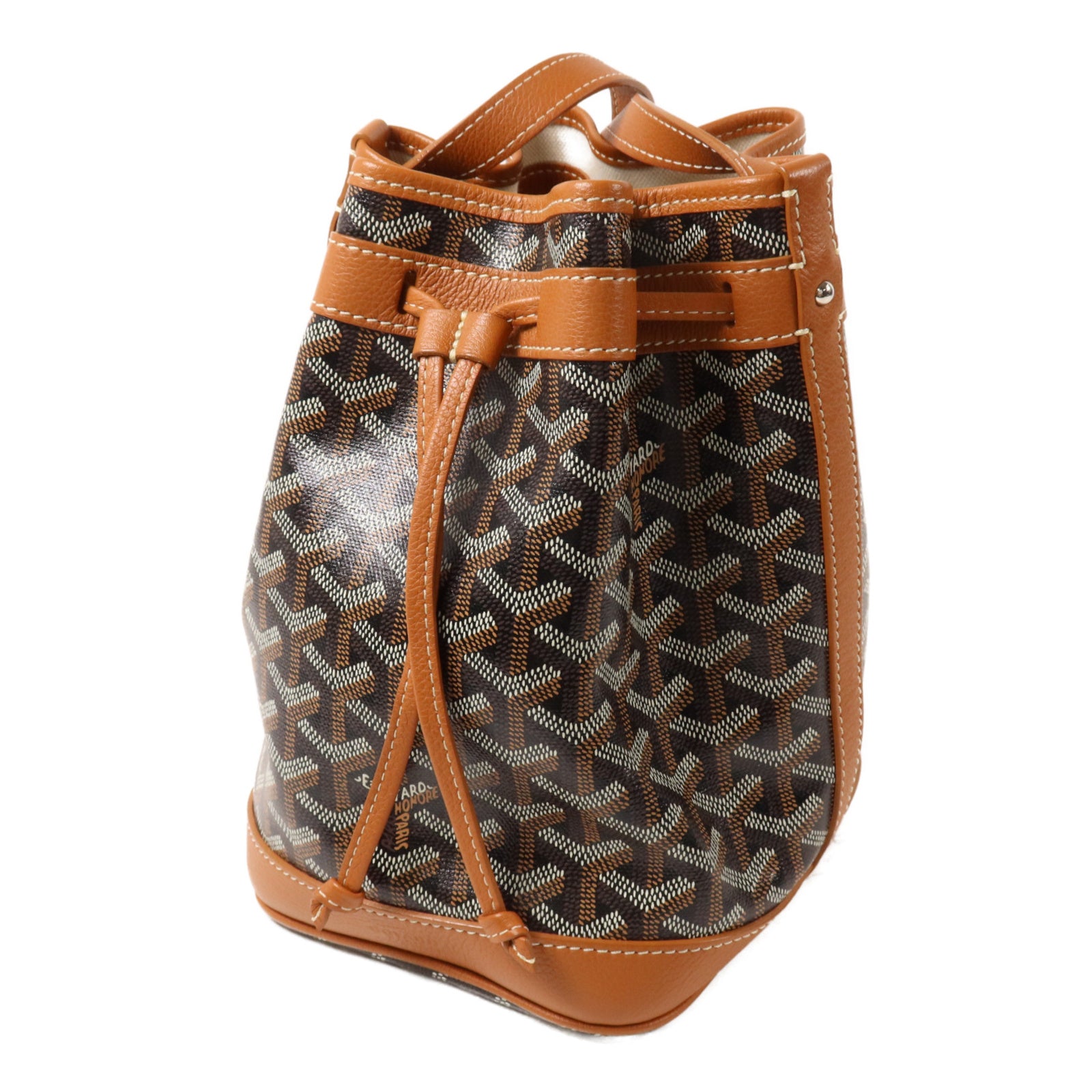 GOYARD 塗層帆布/牛皮皮革Petit Flot PM肩背袋