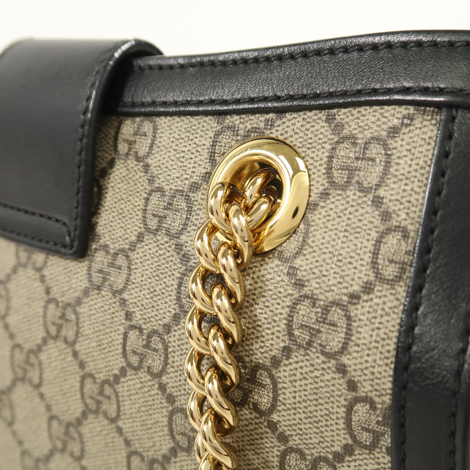 GUCCI GG GHW Padlock GG Small Shoulder Bag 498156 Coated Canvas Brown/Black