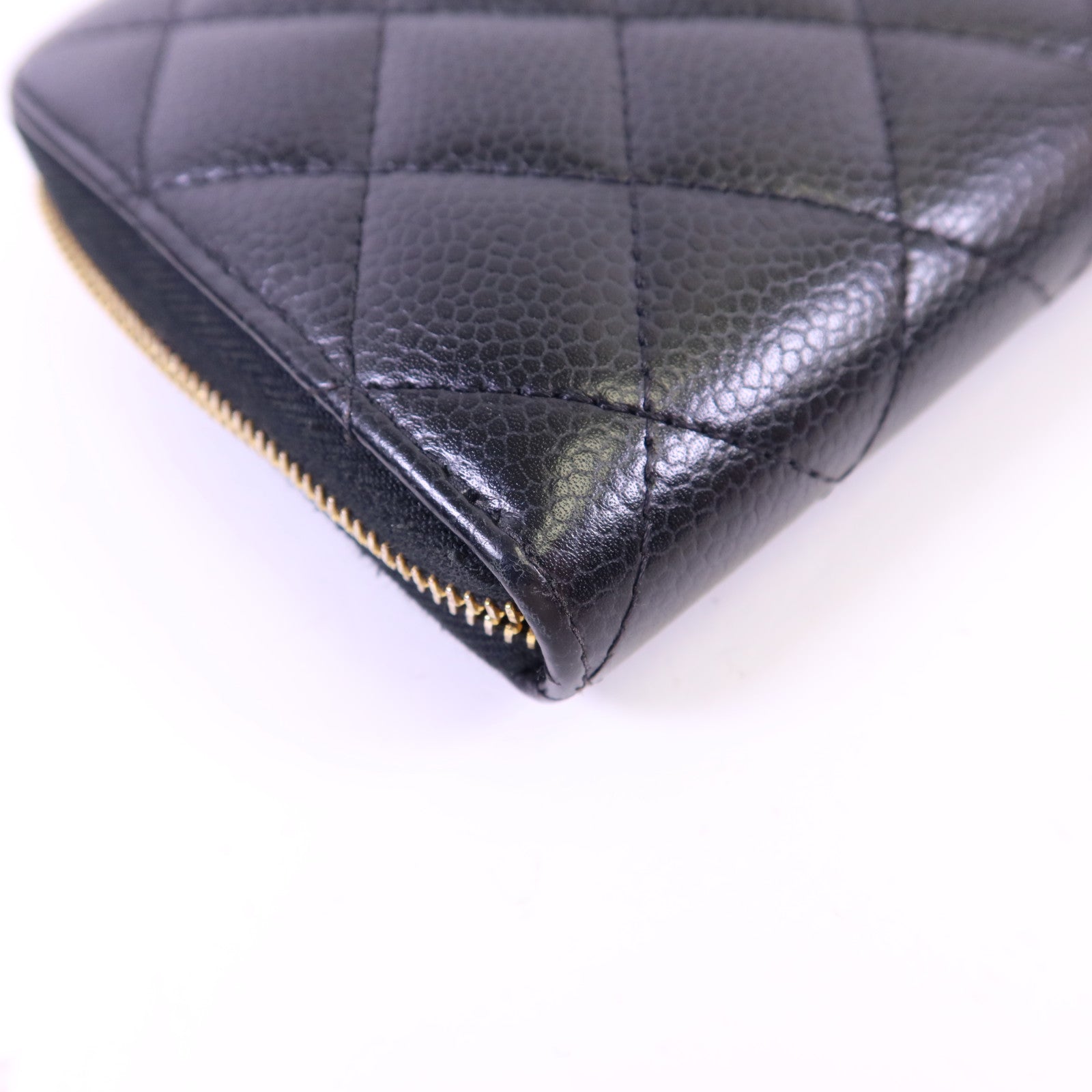 CHANEL 牛皮皮革Zipper Long Round Wallet金扣長錢包