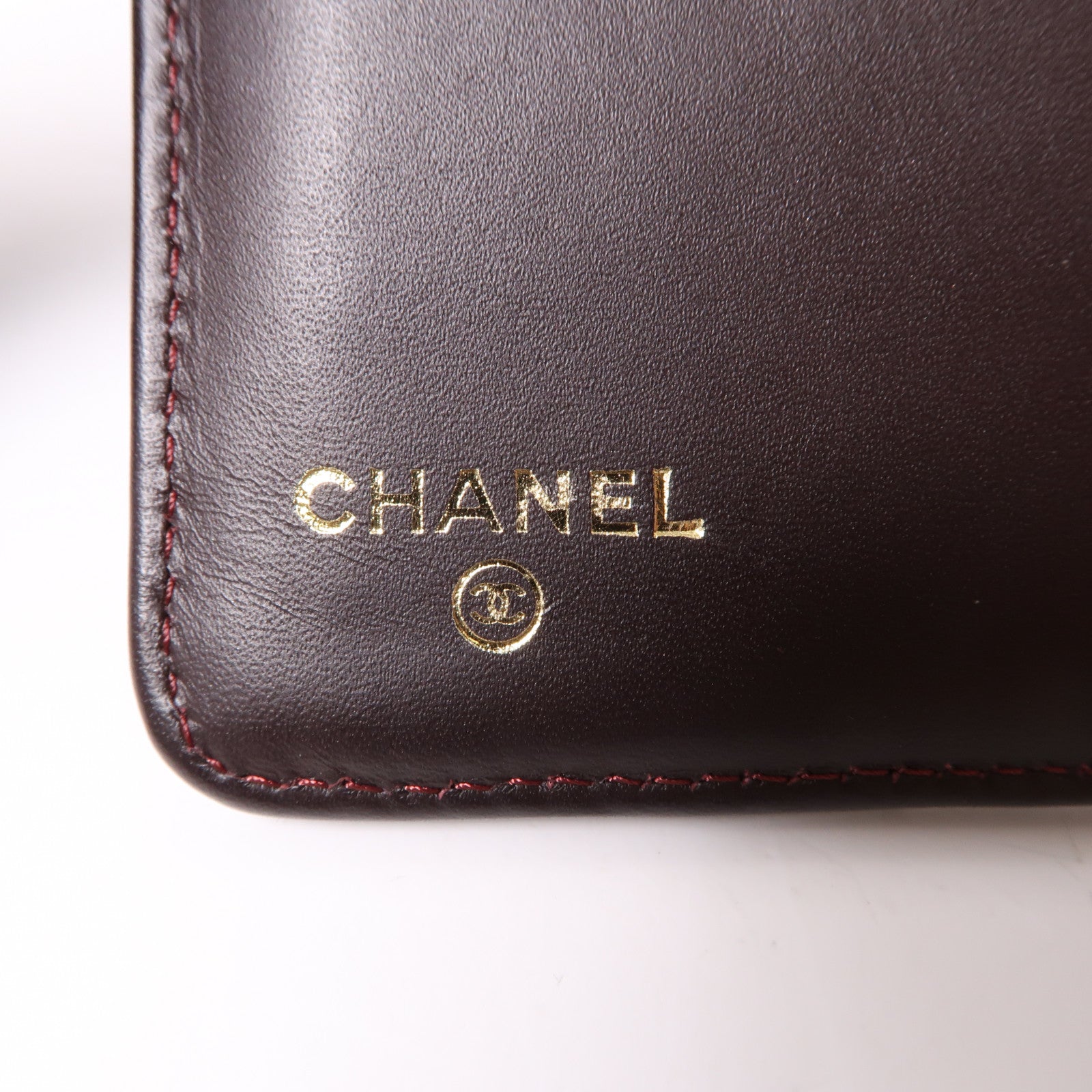 CHANEL 牛皮皮革Wallet金扣長錢包黑色