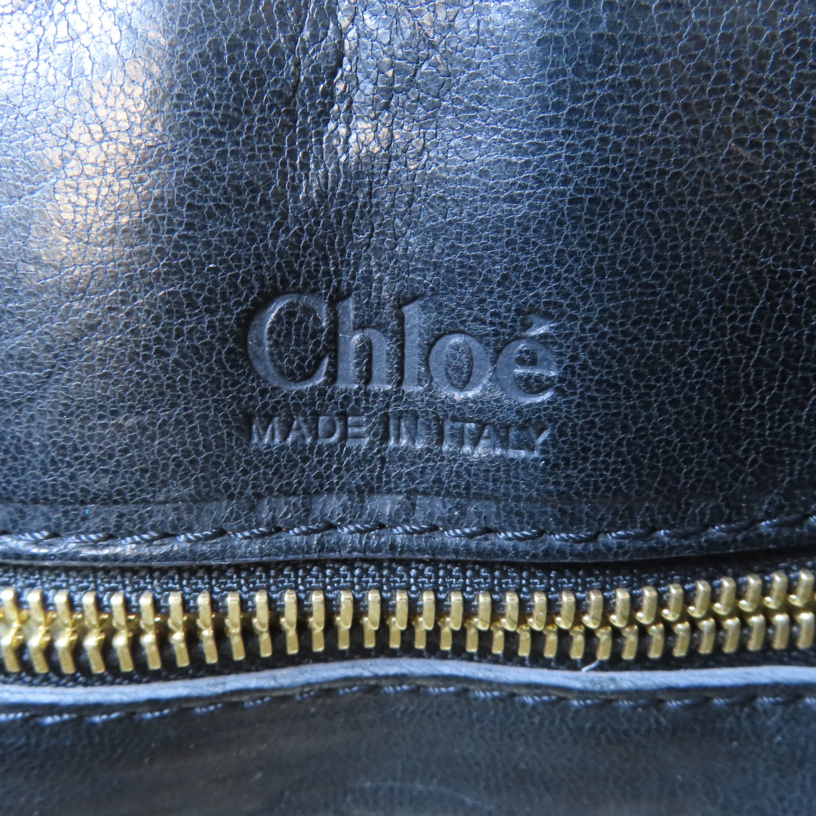 Chloe 牛皮皮革Shoulder Bag金扣肩背袋黑色