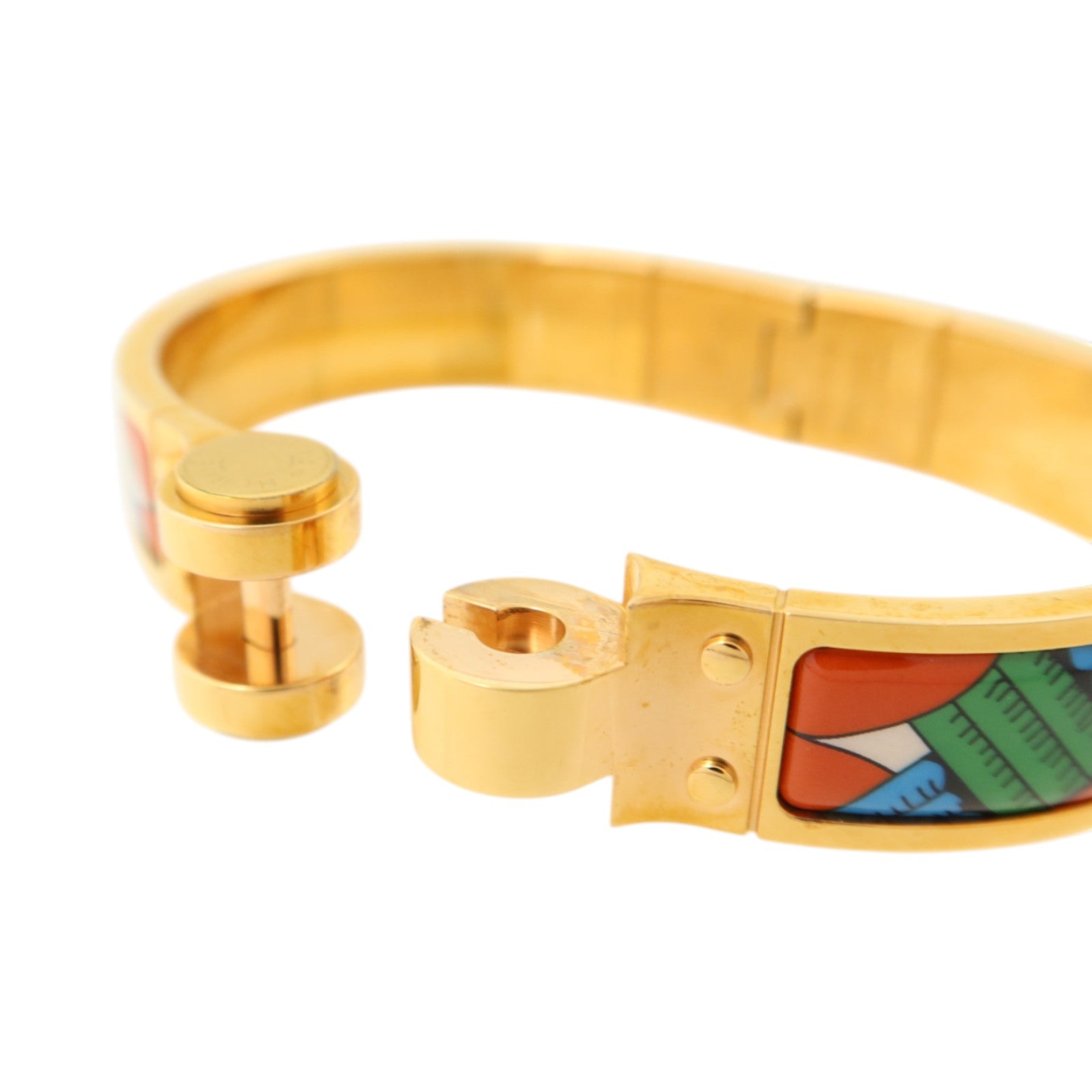 HERMES 金屬/琺瑯Charniere Narrow Bangle手鐲