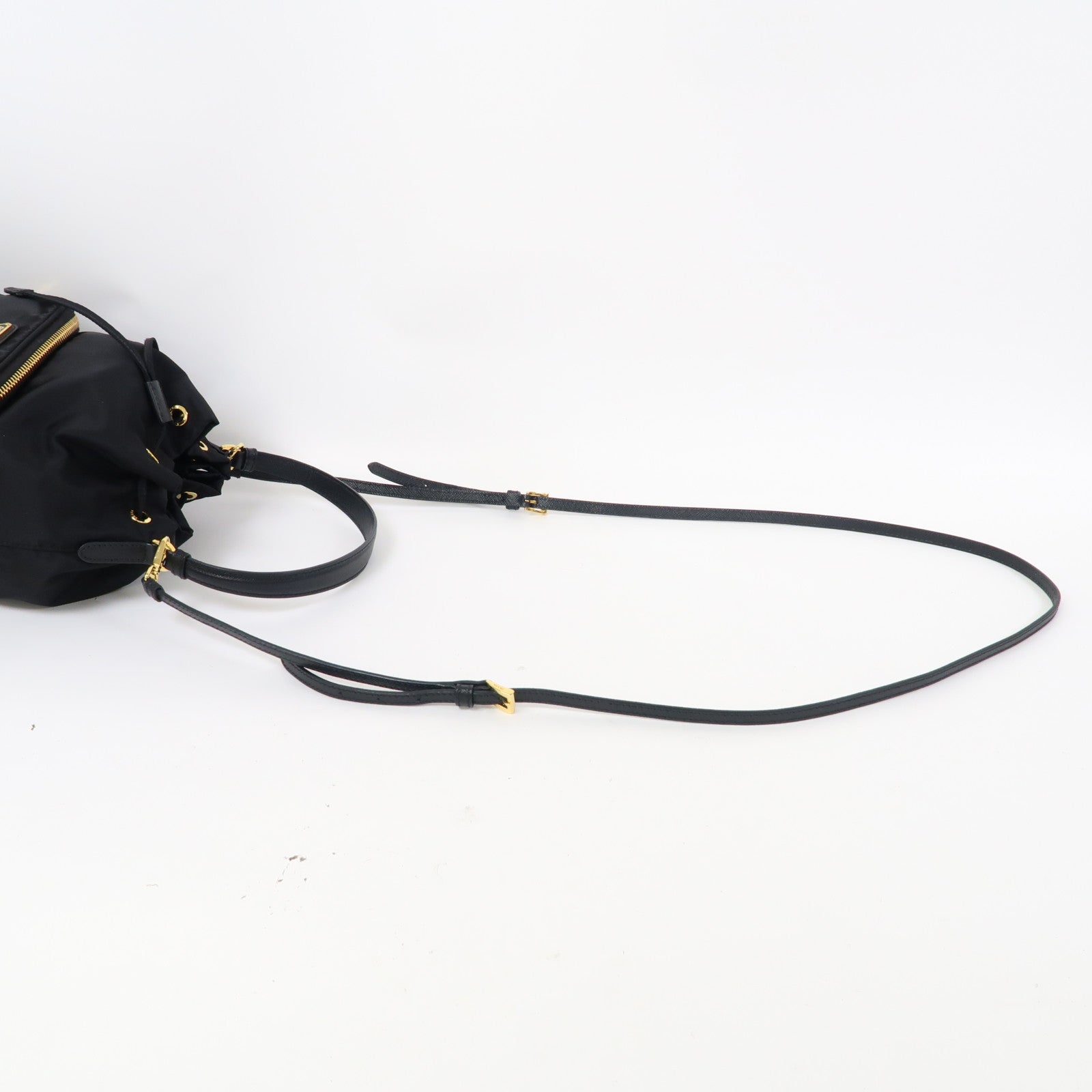 PRADA 尼龍2 Way Shoulder Bag金扣手挽肩背兩用袋黑色