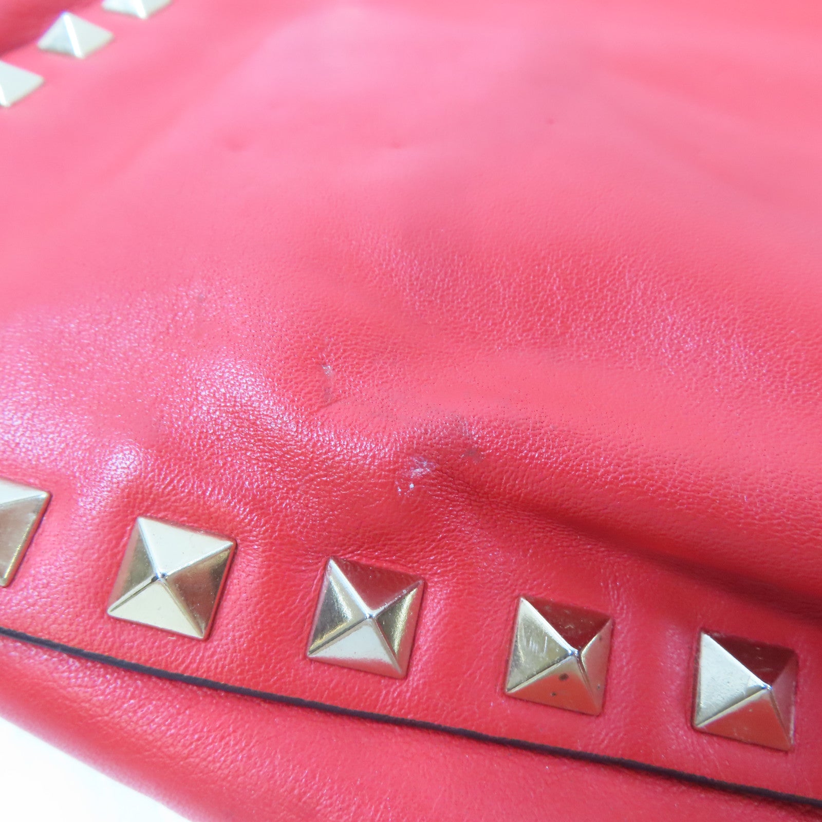 Valentino 牛皮皮革2 Way Shoulder Bag金扣手挽肩背兩用袋紅色