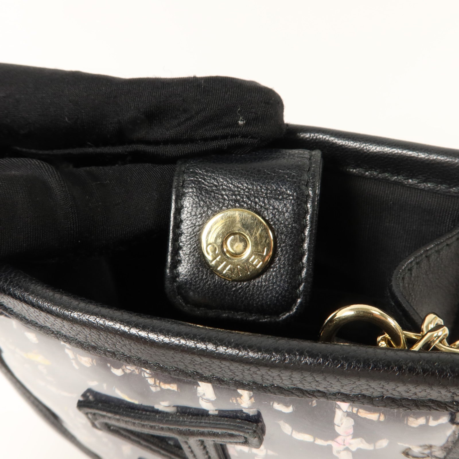CHANEL PVC/斜紋軟呢Phone Pouch With Chain鏈帶電話肩背袋