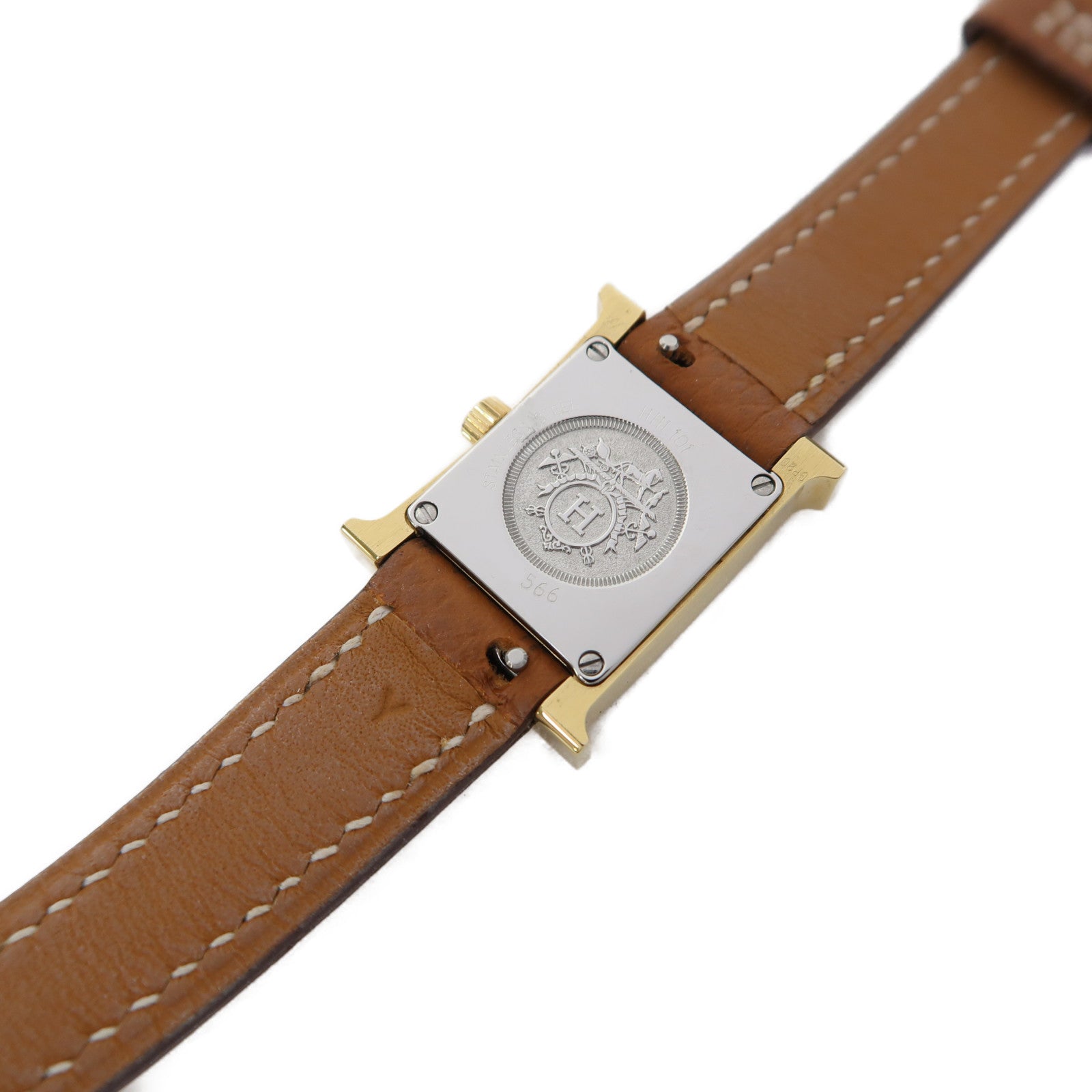 HERMES Heure H不鏽鋼手錶石英機芯白色