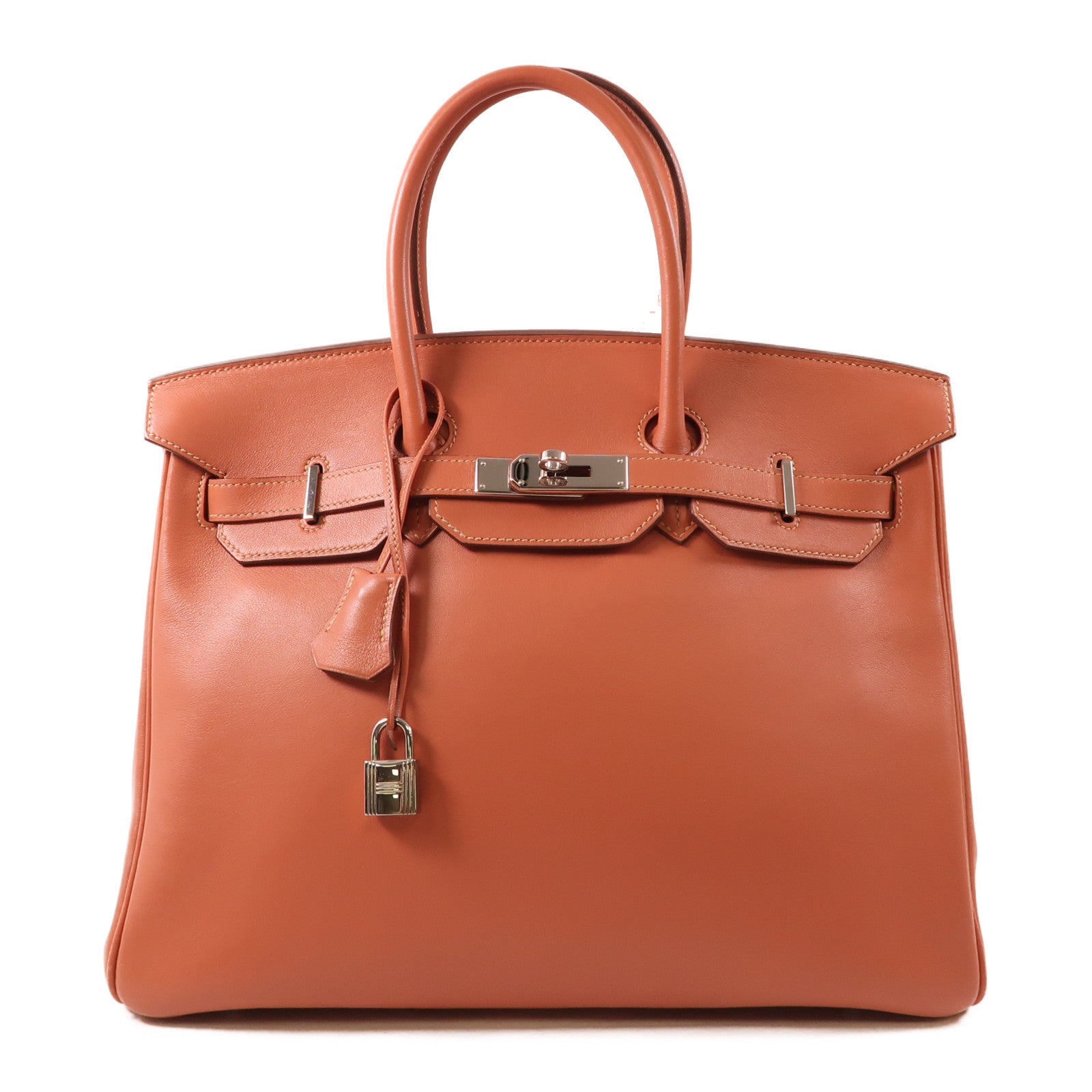 HERMES Swift皮革Birkin 35銀扣手挽袋Rose Tea粉紅色