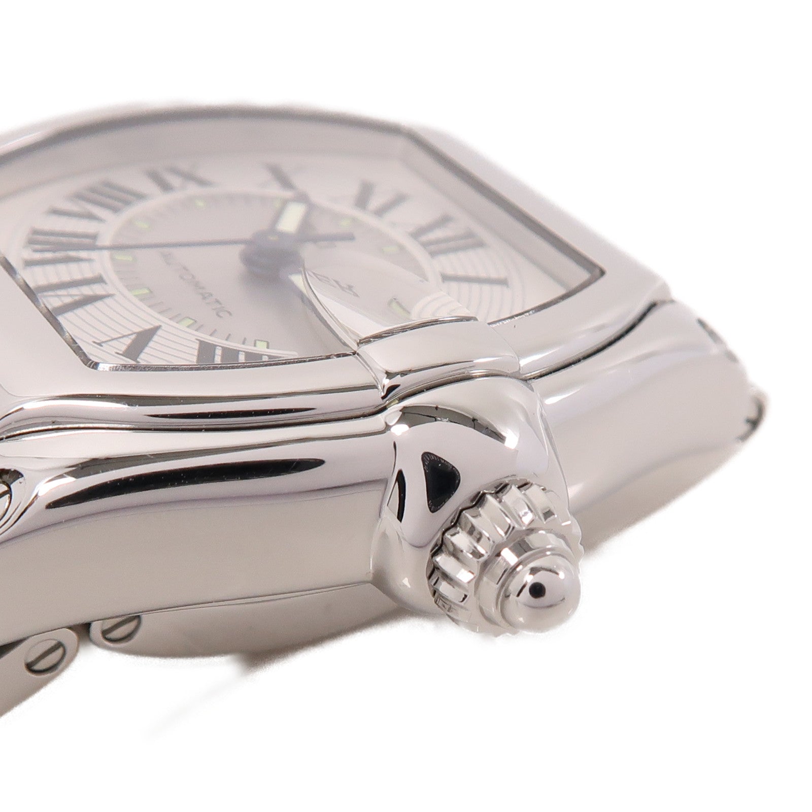 CARTIER Roadster不鏽鋼手錶自動機芯銀色