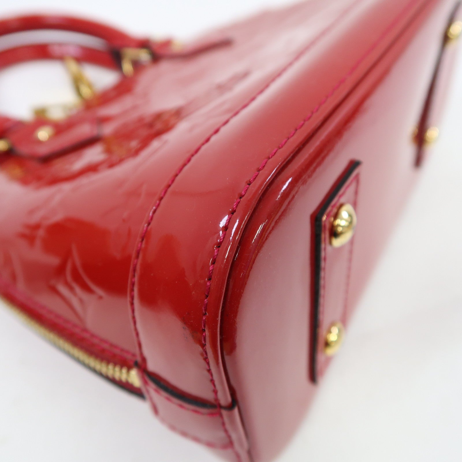 LOUIS VUITTON Vernis Alma BB金扣手挽肩背兩用袋紅色