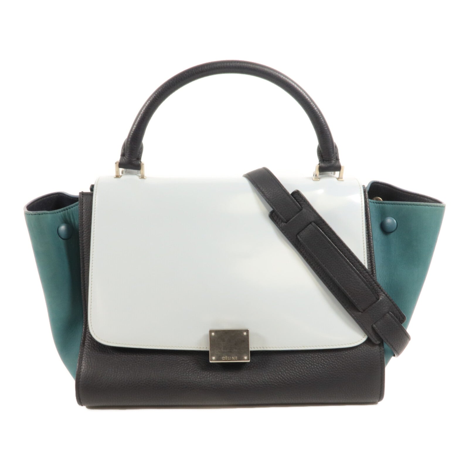 CELINE 牛皮皮革/漆皮皮革Small Trapeze手挽肩背兩用袋