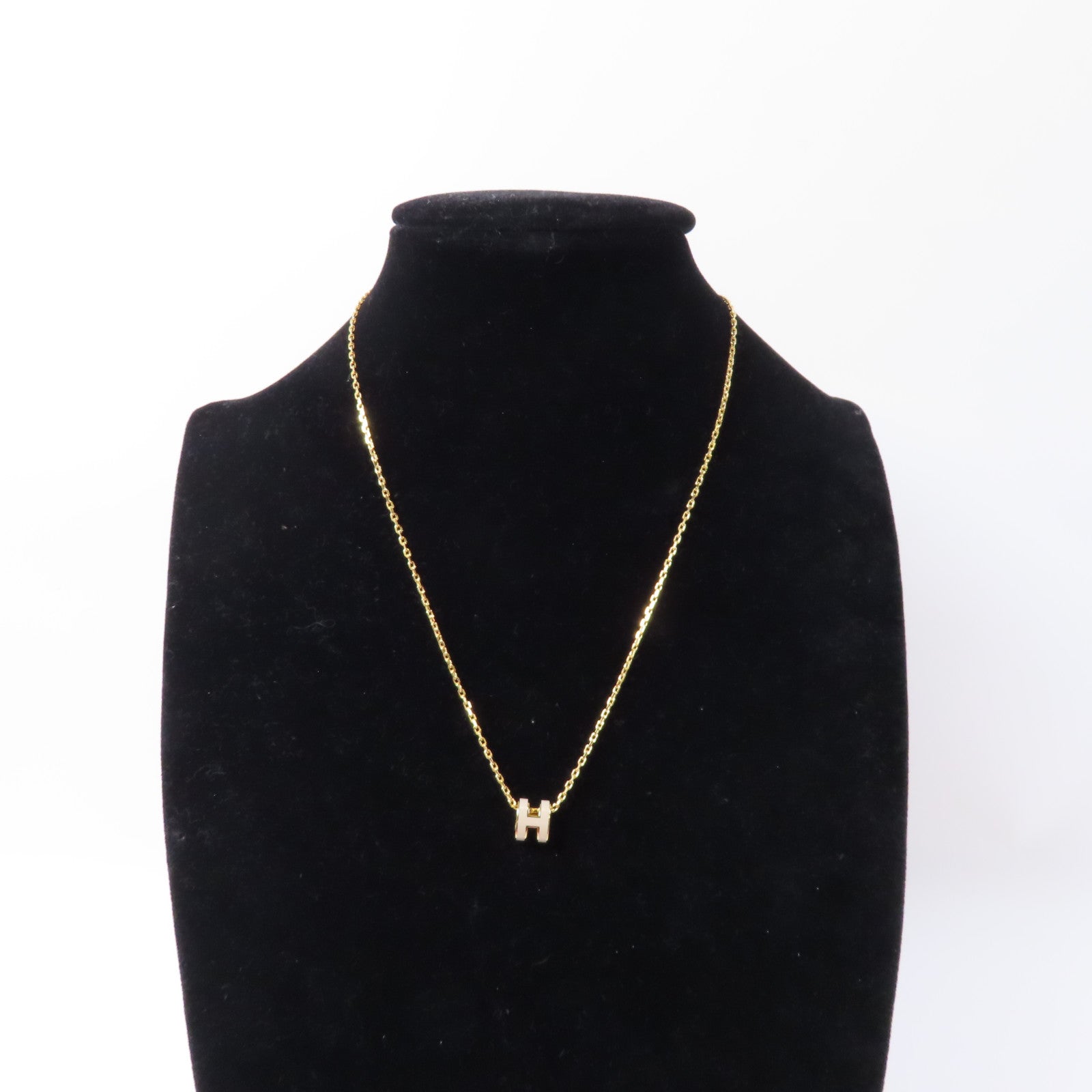 HERMES 金屬Mini Pop H Neckalce項鍊金色/白色