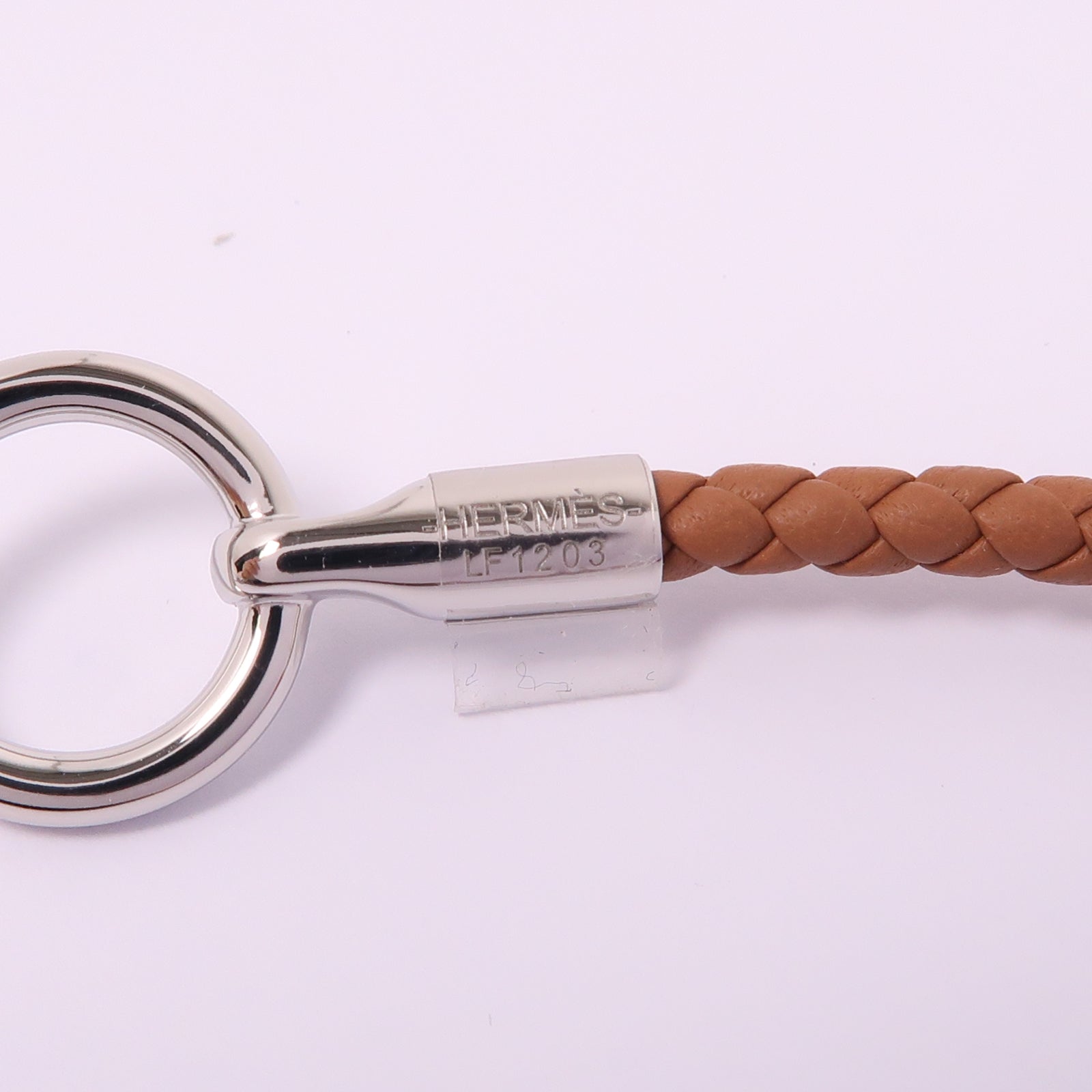 HERMES 皮革Collier Glenan銀扣項鍊37/Gold