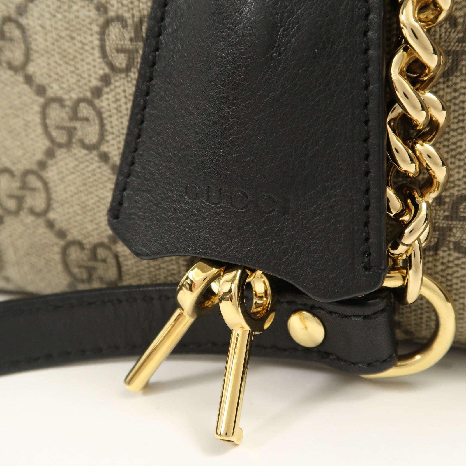 GUCCI GG GHW Padlock GG Small Shoulder Bag 498156 Coated Canvas Brown/Black