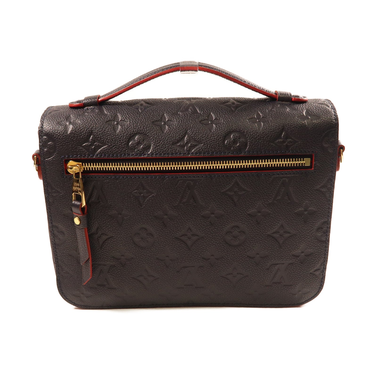 LOUIS VUITTON Monogram Empreinte Pochette Metis金扣手挽肩背兩用袋深藍色