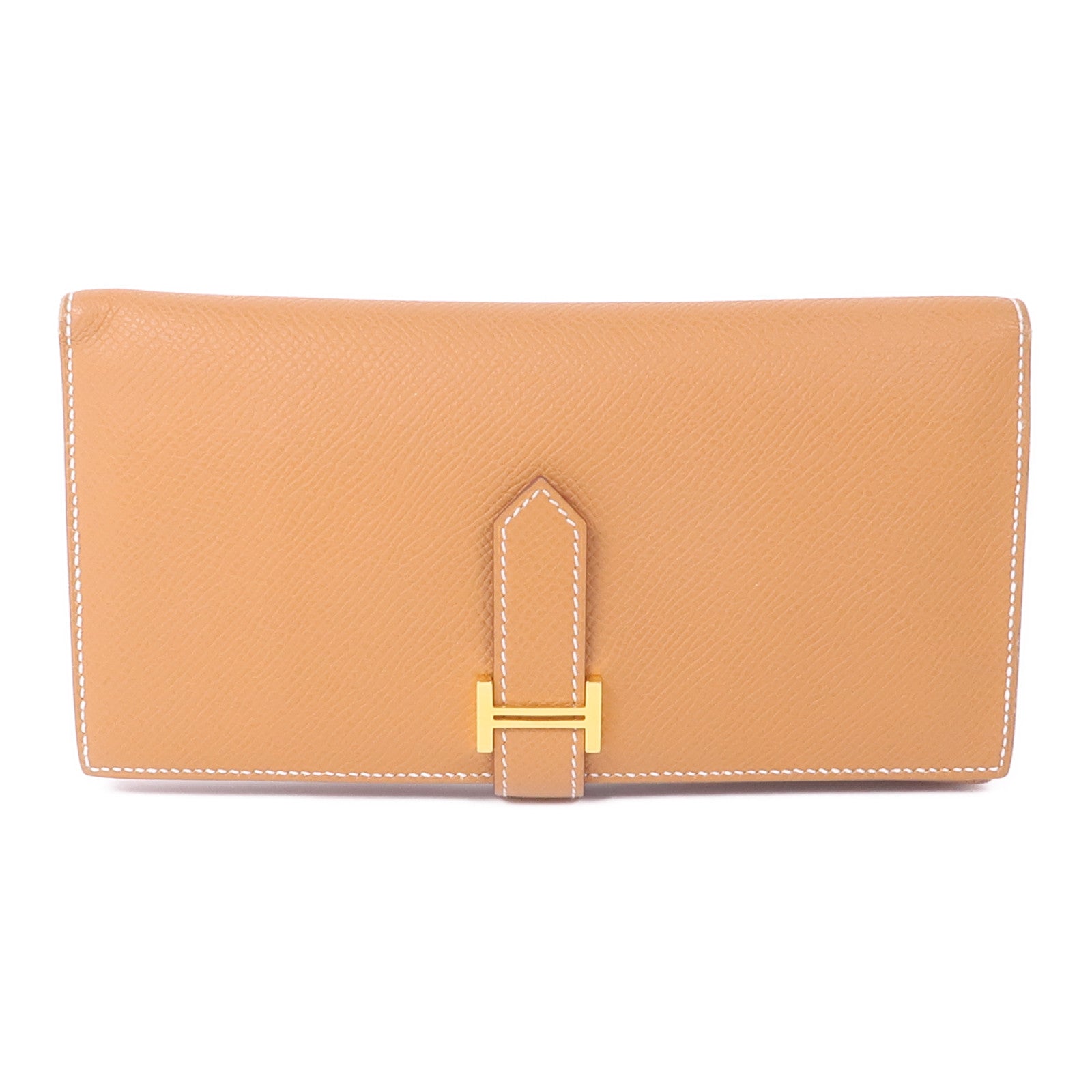 HERMES Epsom皮革Bearn Wallet金扣長錢包Gold
