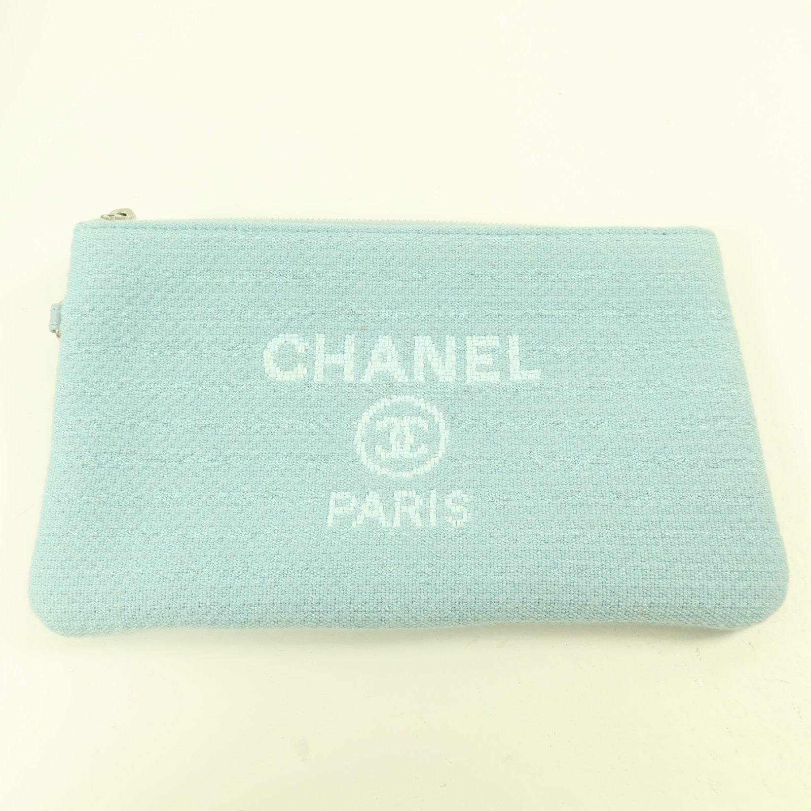 CHANEL 帆布Deauville Tote Bag銀扣手挽肩背兩用袋