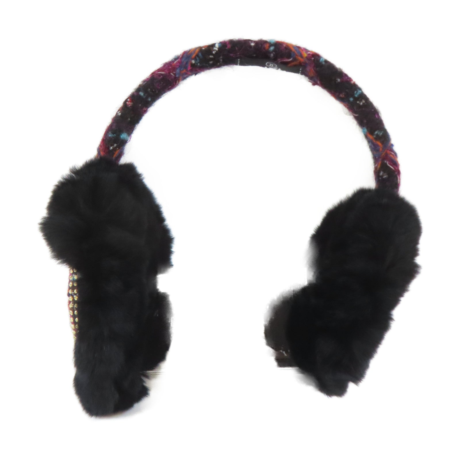 CHANEL **【激減優惠】斜紋軟呢/毛茸Earmuffs耳套黑色