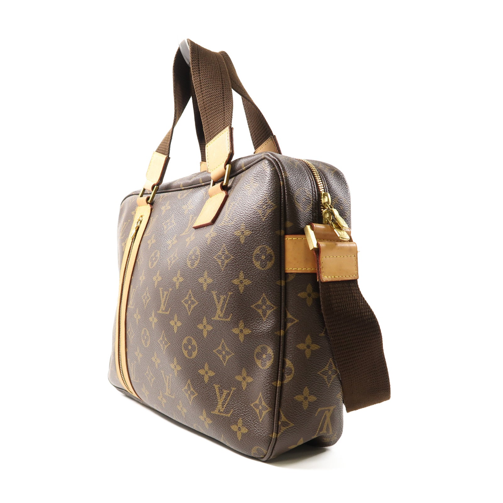 LOUIS VUITTON Monogram Sac Bosphore金扣手挽肩背兩用袋啡色