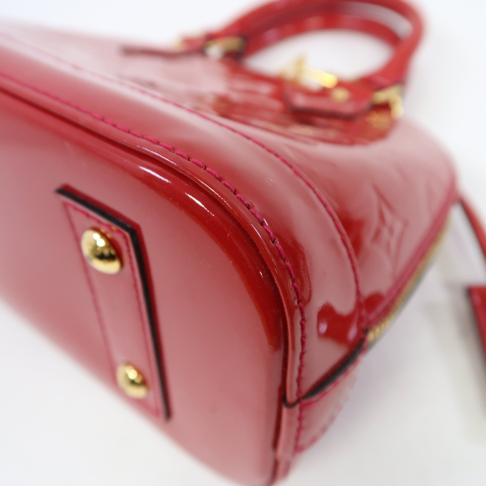 LOUIS VUITTON Vernis Alma BB金扣手挽肩背兩用袋紅色