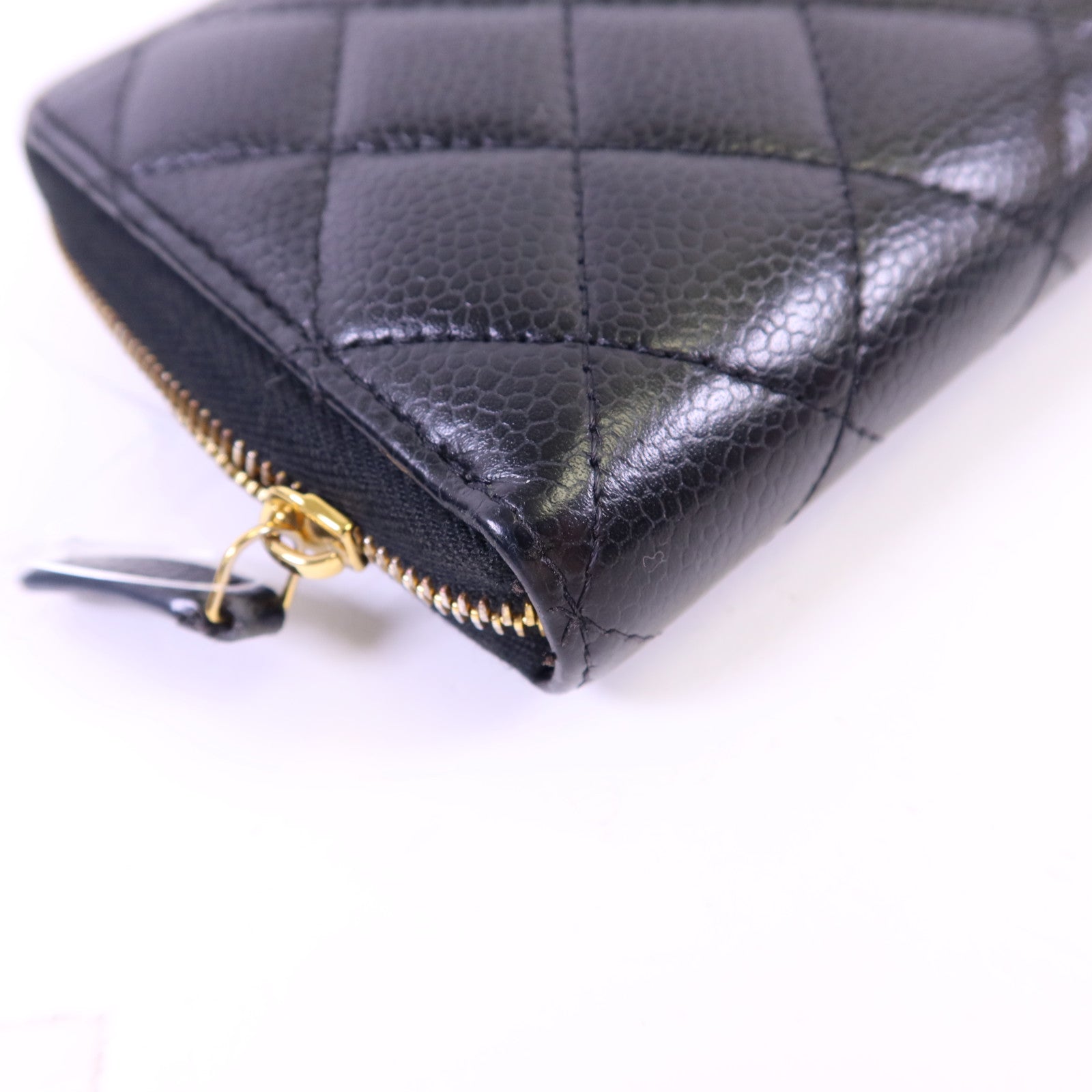 CHANEL 牛皮皮革Zipper Long Round Wallet金扣長錢包