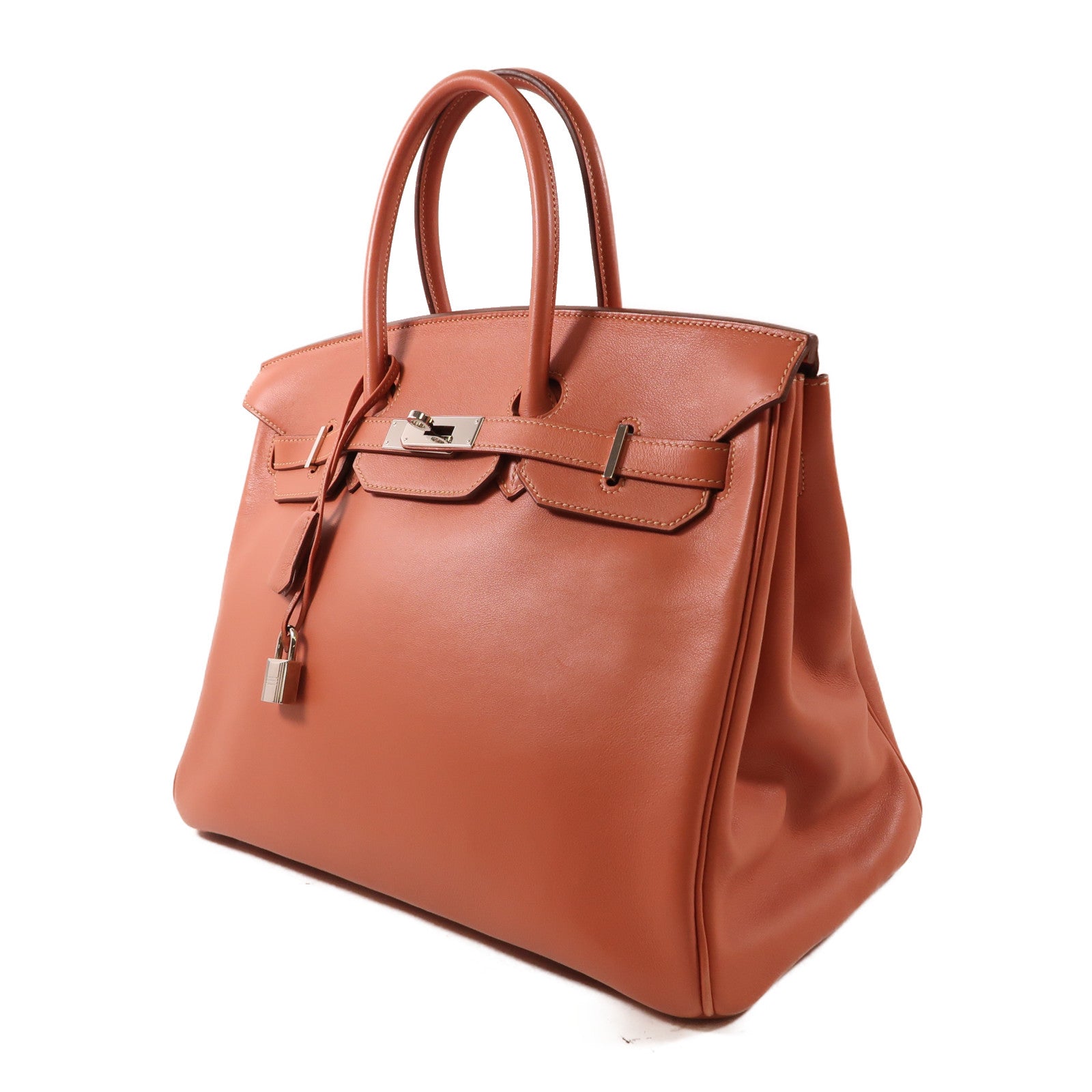 HERMES Swift皮革Birkin 35銀扣手挽袋Rose Tea粉紅色