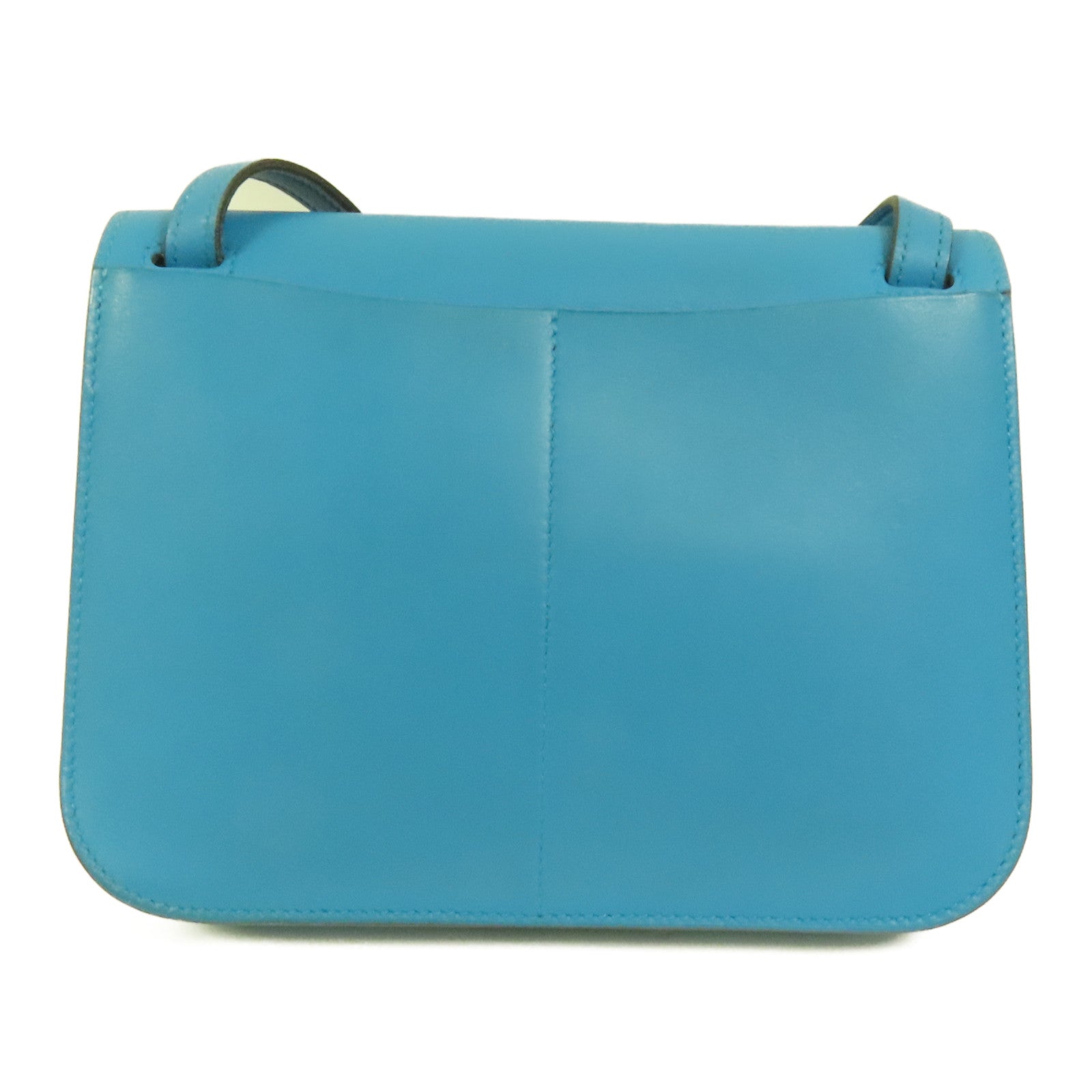 HERMES Swift皮革Mini Halzan銀扣手挽肩背兩用袋Bleu Zanzibar