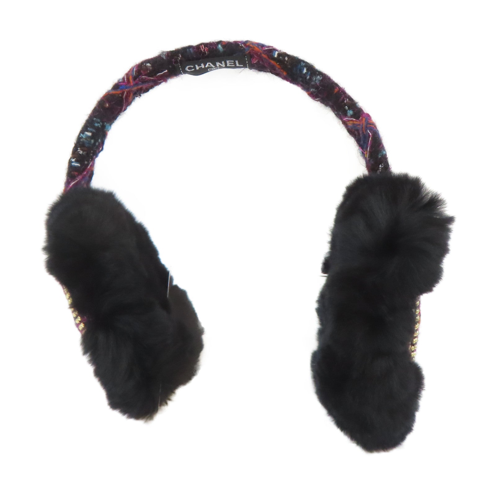 CHANEL **【激減優惠】斜紋軟呢/毛茸Earmuffs耳套黑色