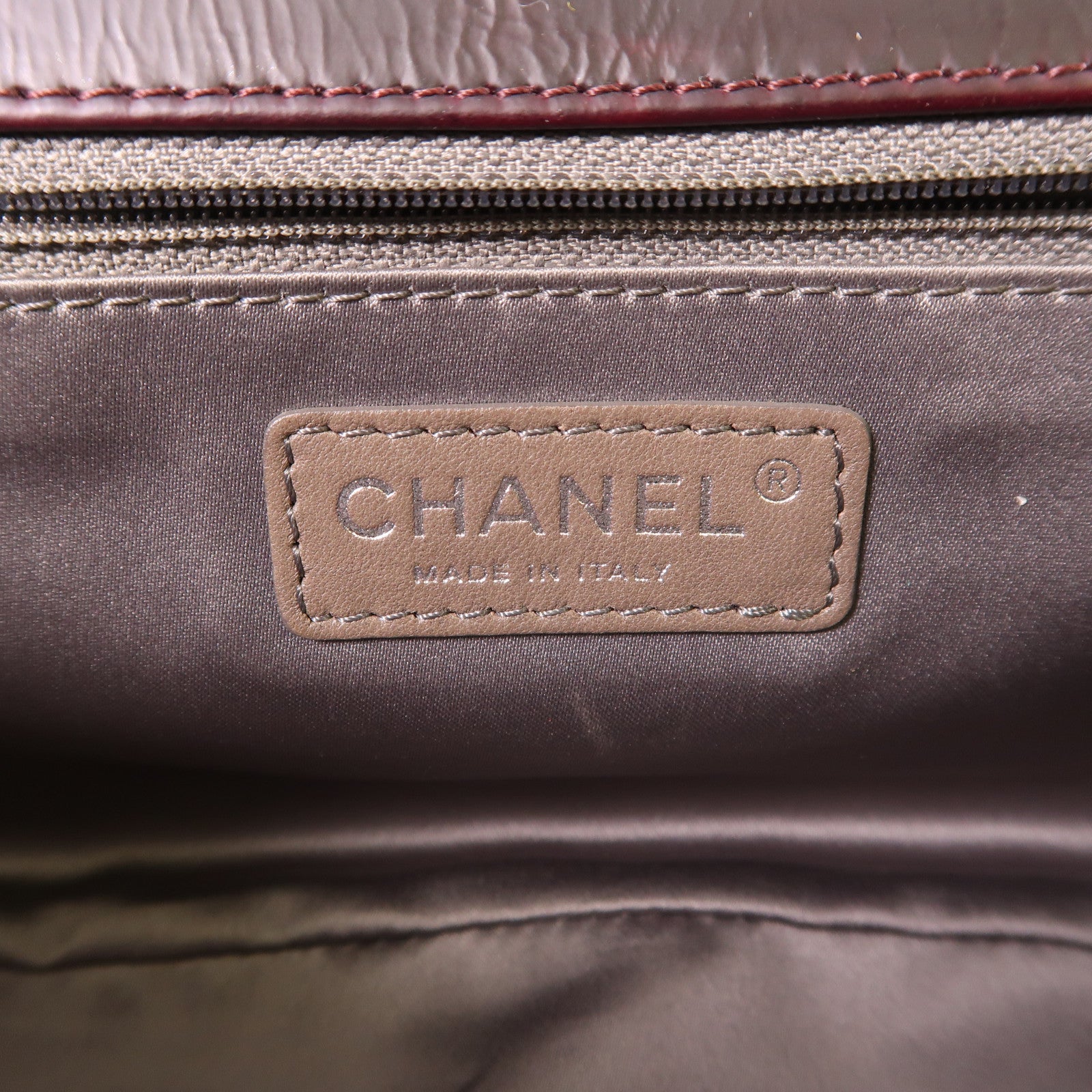 CHANEL 牛皮皮革Shoulder Bag銀扣鏈帶肩背袋