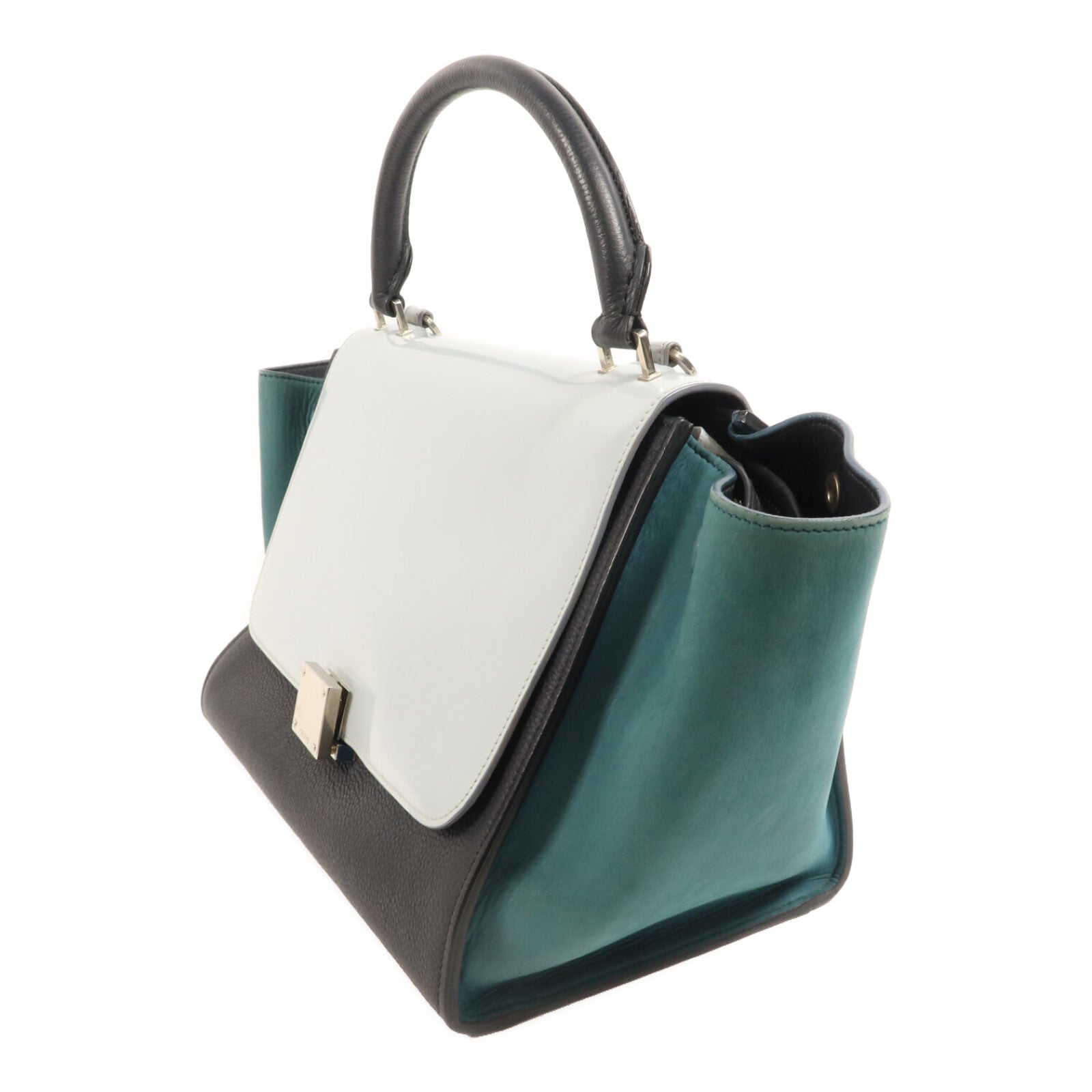 CELINE 牛皮皮革/漆皮皮革Small Trapeze手挽肩背兩用袋