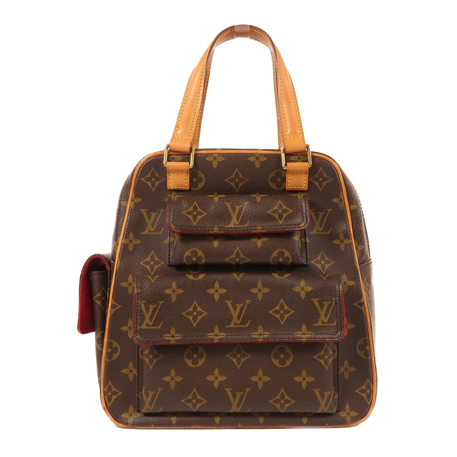 LOUIS VUITTON Monogram Excentri-cite金扣手挽袋棕色
