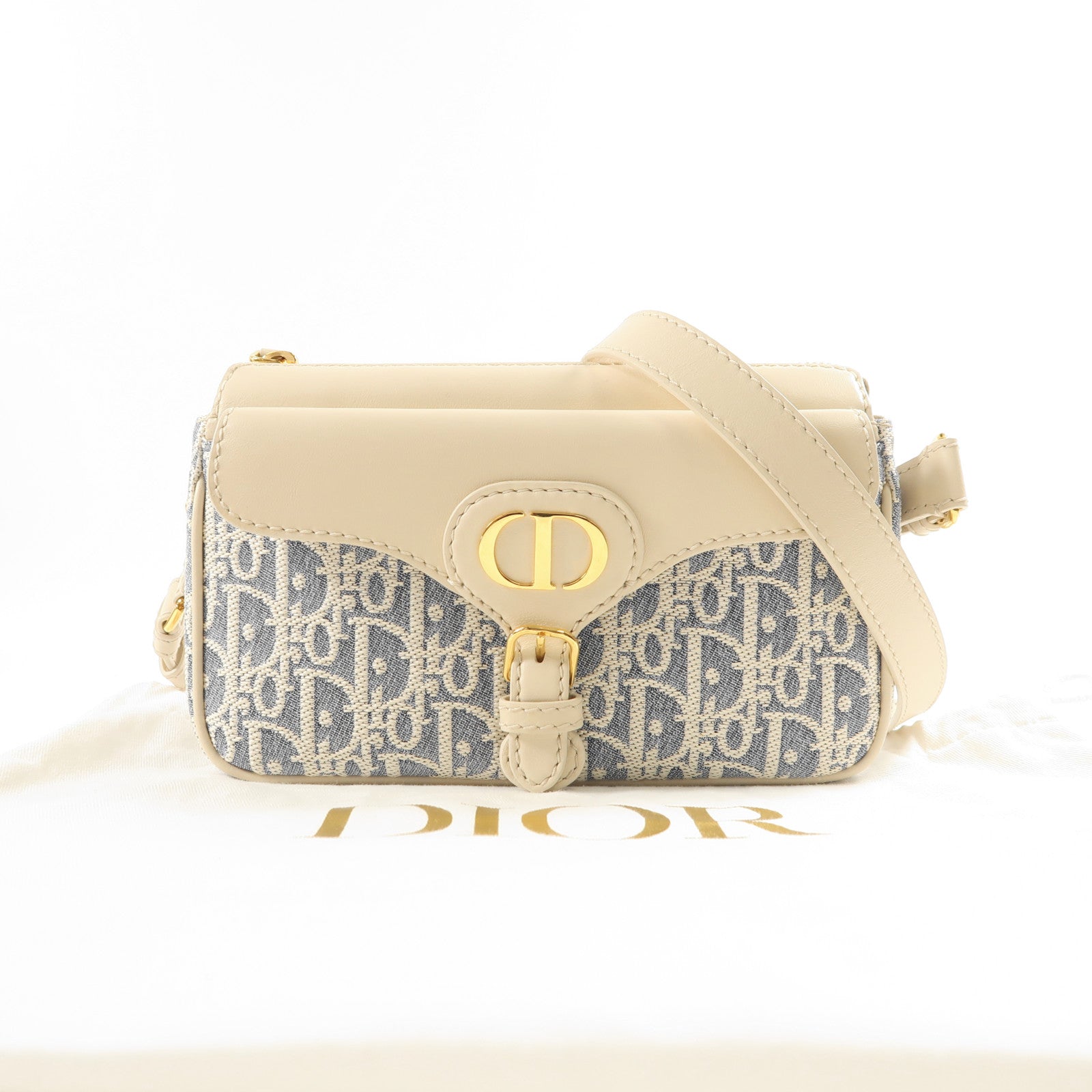 Dior 帆布Montaigne Pocket Bag金扣肩背袋